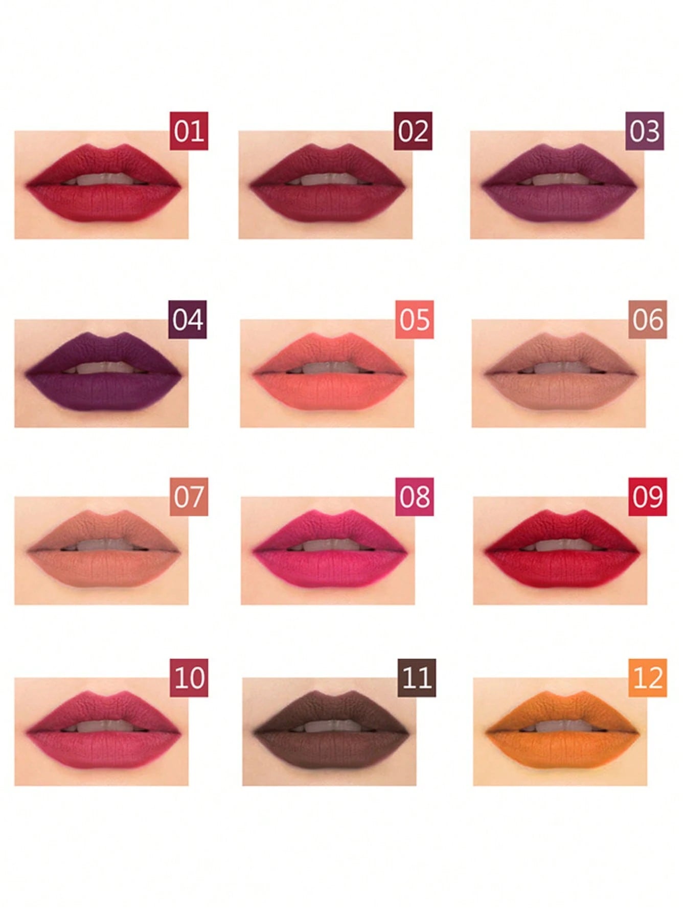 شي إن مقاوم للماء Lipliner 12قطع مطفي قلم طقم - الصورة 2