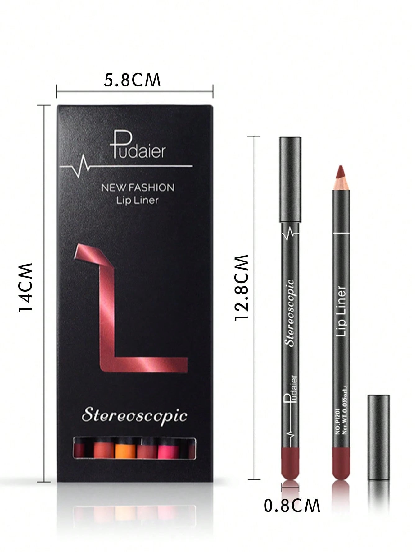 شي إن مقاوم للماء Lipliner 12قطع مطفي قلم طقم - الصورة 3