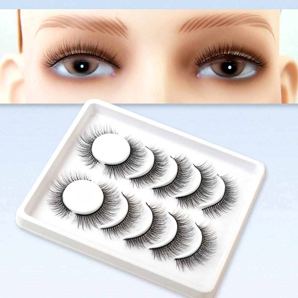 شي إن 6 Pairs 3D Faux Mink رموش Fluffy Soft - الصورة 2