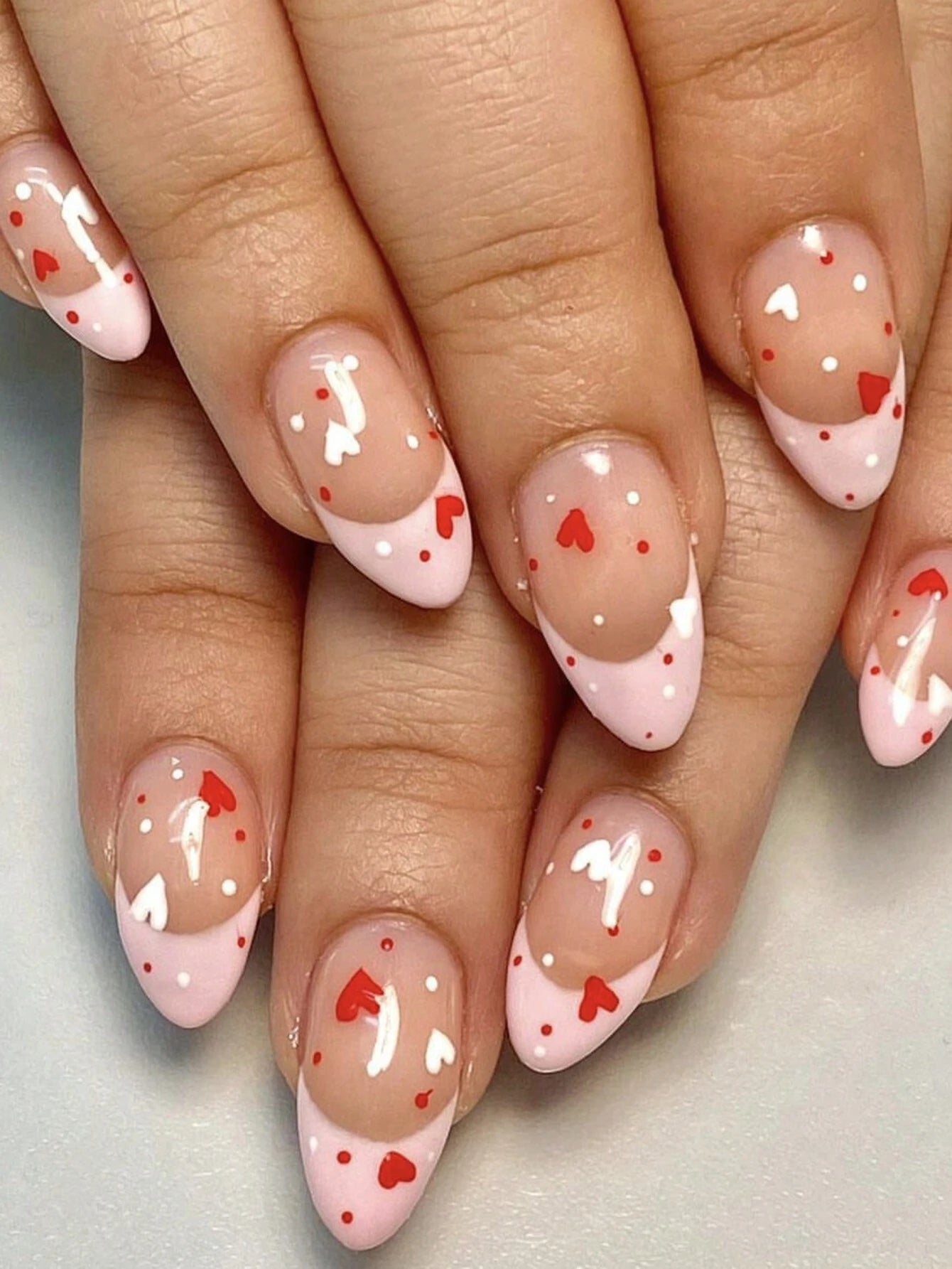 شي إن أحمر و وردي Balloon Nails 24قطع - الصورة 3