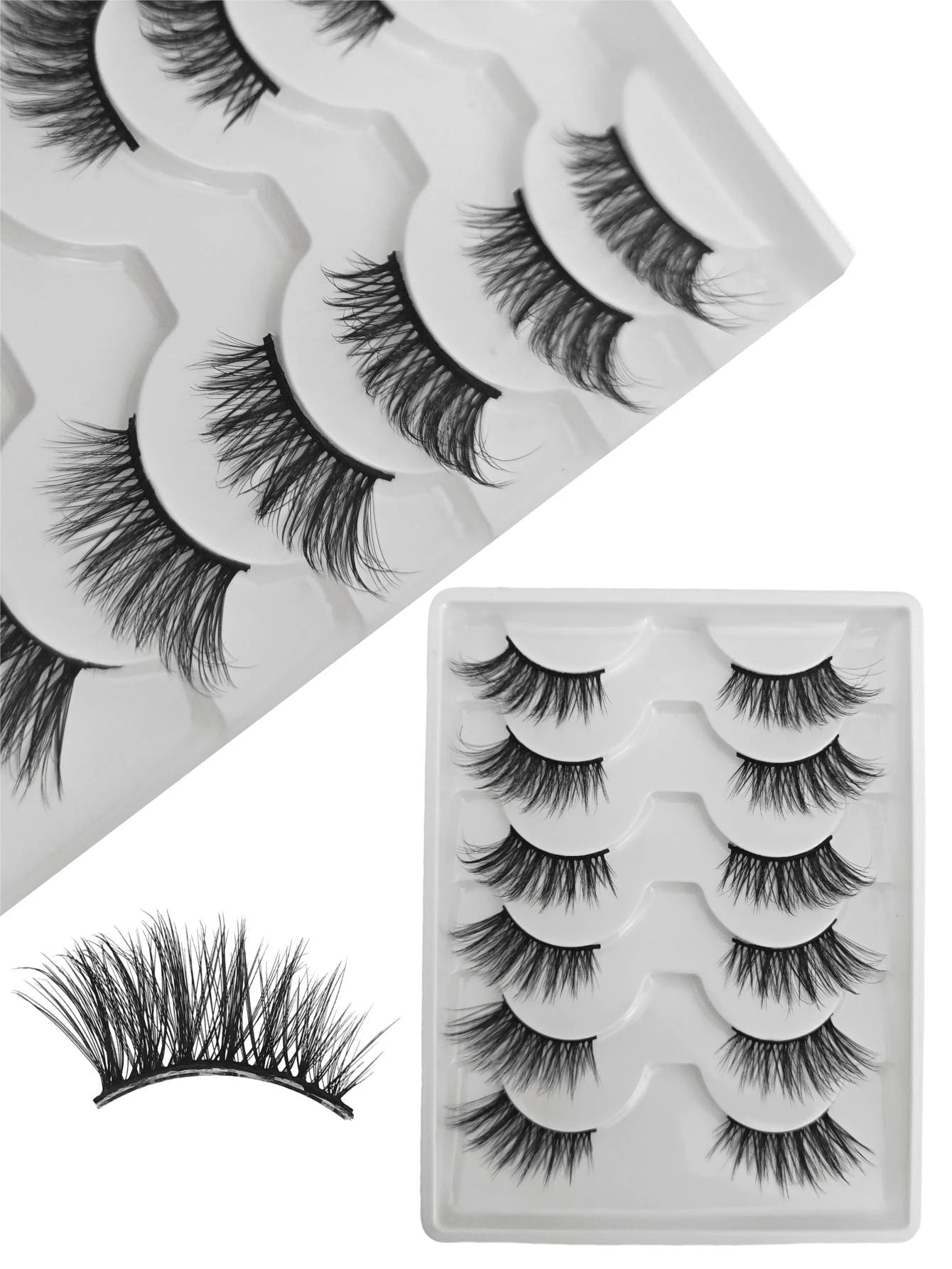 شي إن 6 pairs طقم Cat Eye Style Natural Short - الصورة 3
