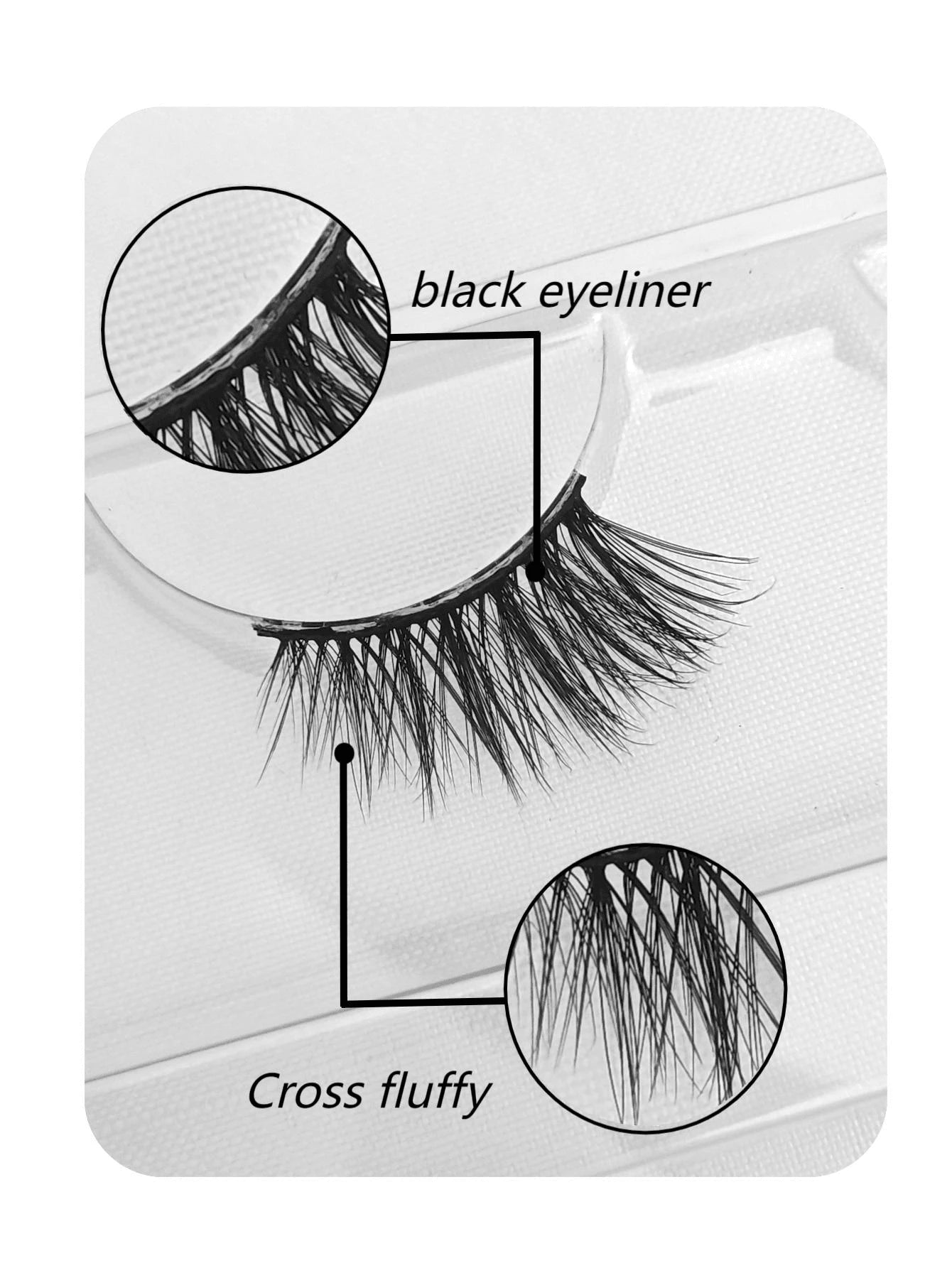 شي إن 6 pairs طقم Cat Eye Style Natural Short - الصورة 5