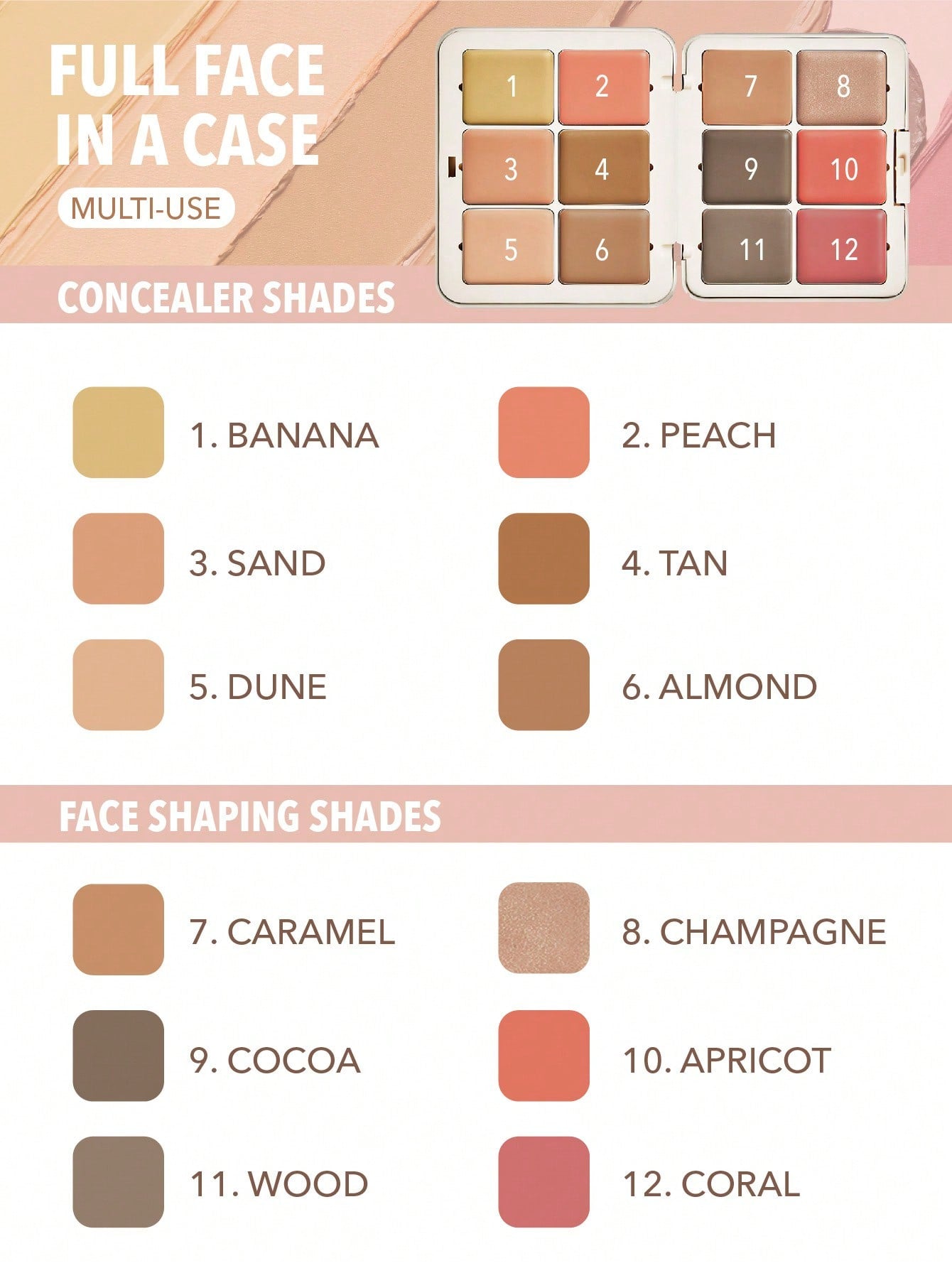 شيجلام All About That Face متعدد الاستخدامات Face باليت-فانيليا Sculpt 12-Color - الصورة 7