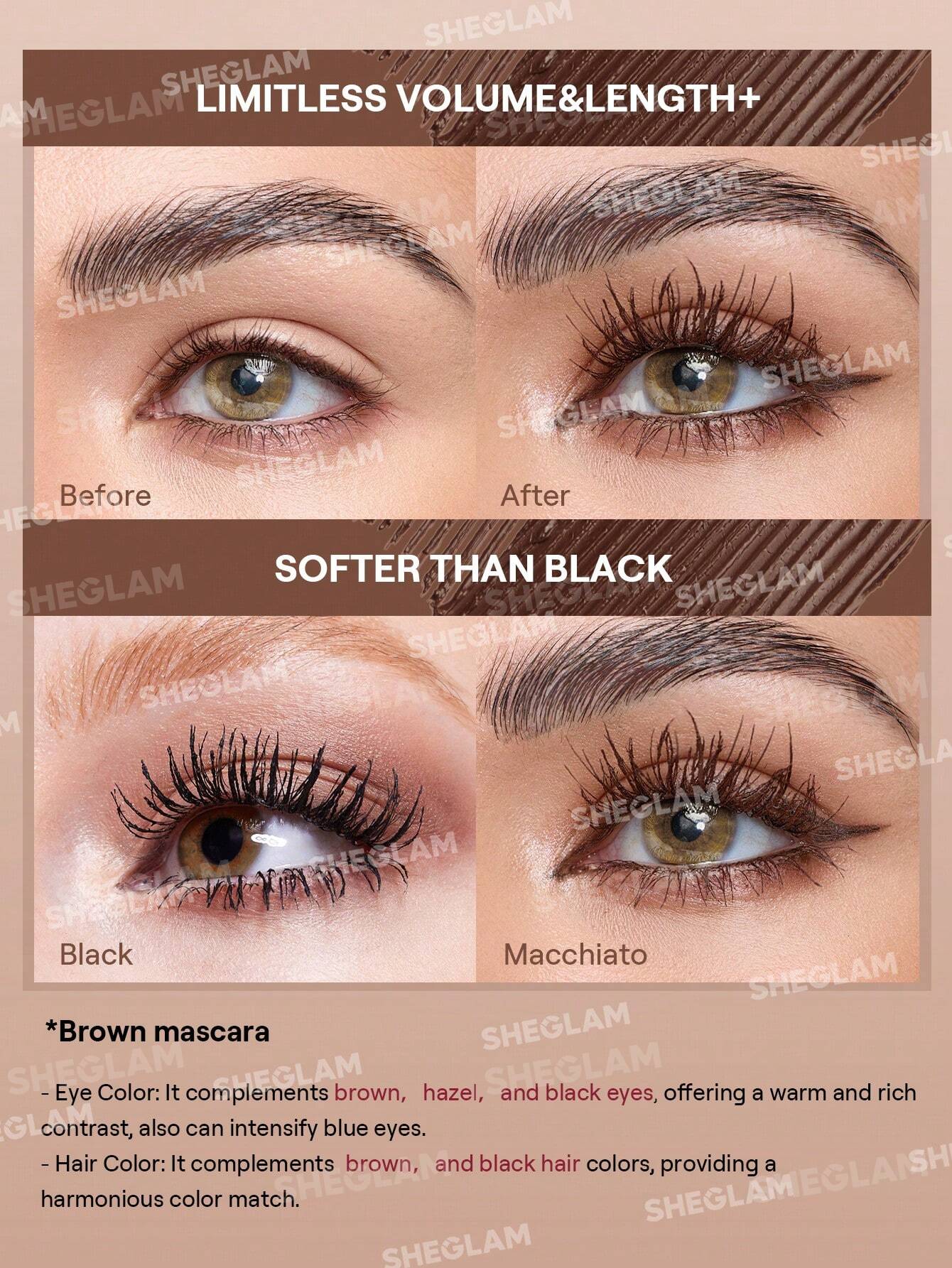 شيجلام All-In-One Volume و Length ماسكارا-مقاوم للماء Macchiato - الصورة 5