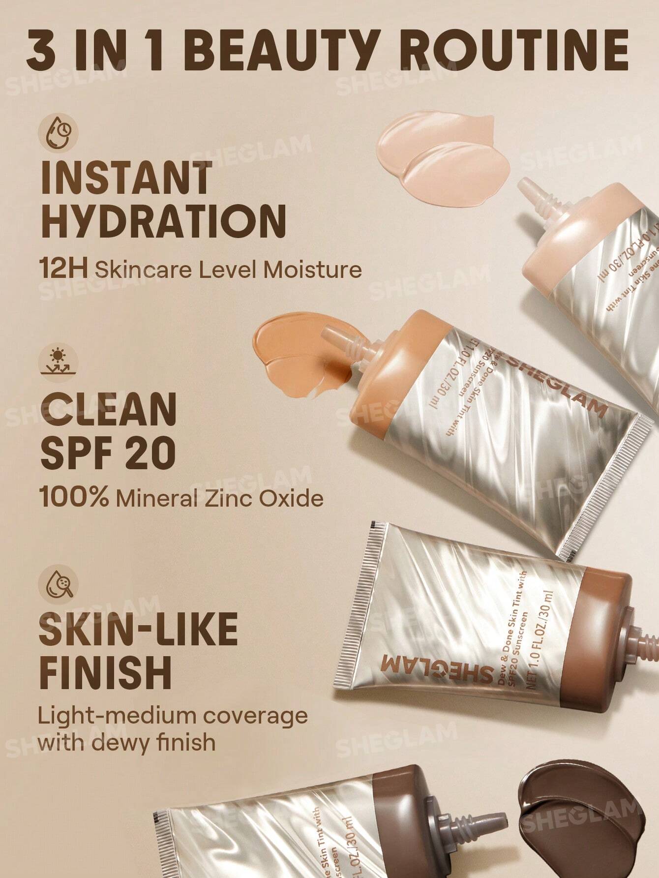 شيجلام Dew و Done Skin Tint مع Spf20 - الصورة 3