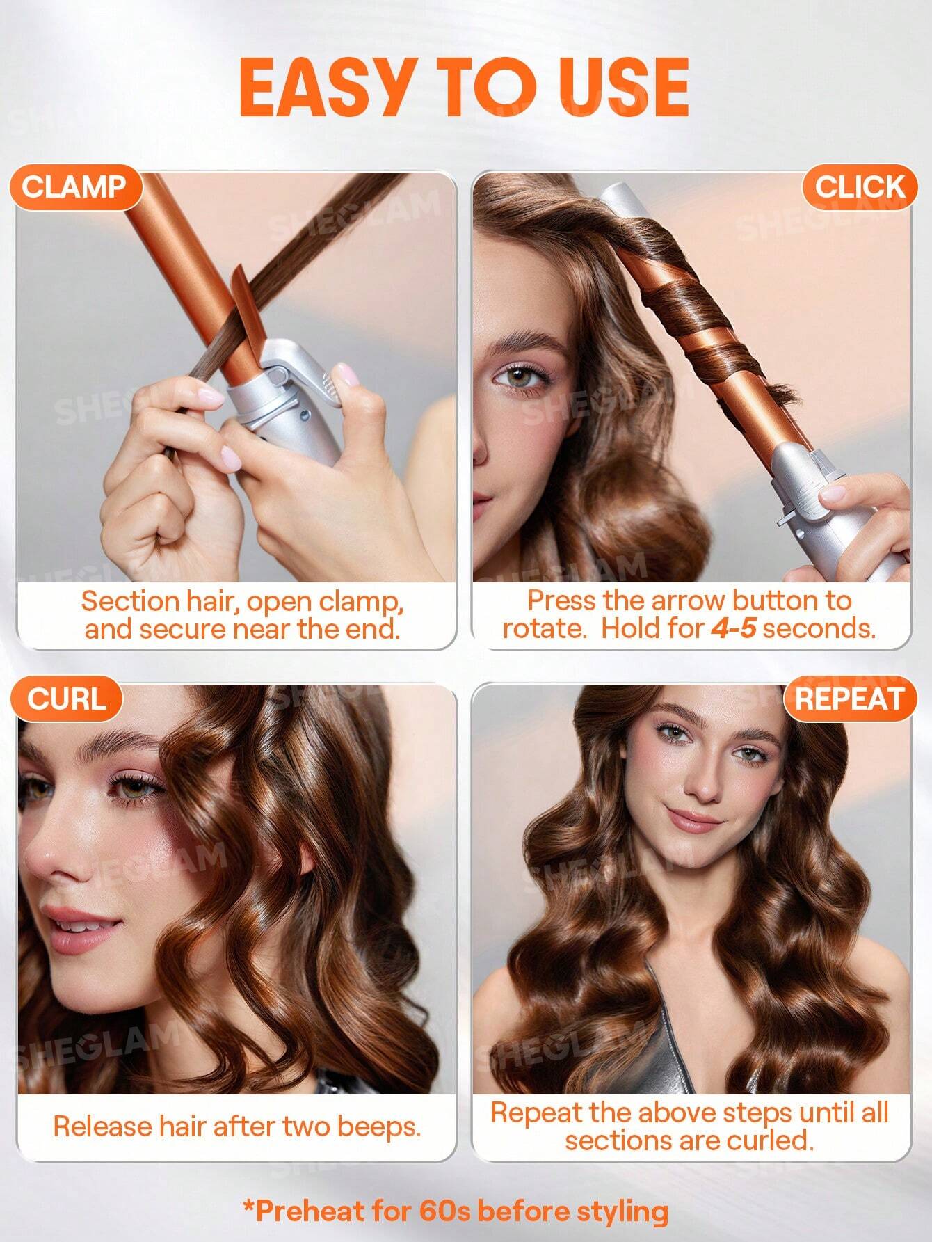 شيجلام Hair It Curl Rotating Curling Iron - الصورة 3