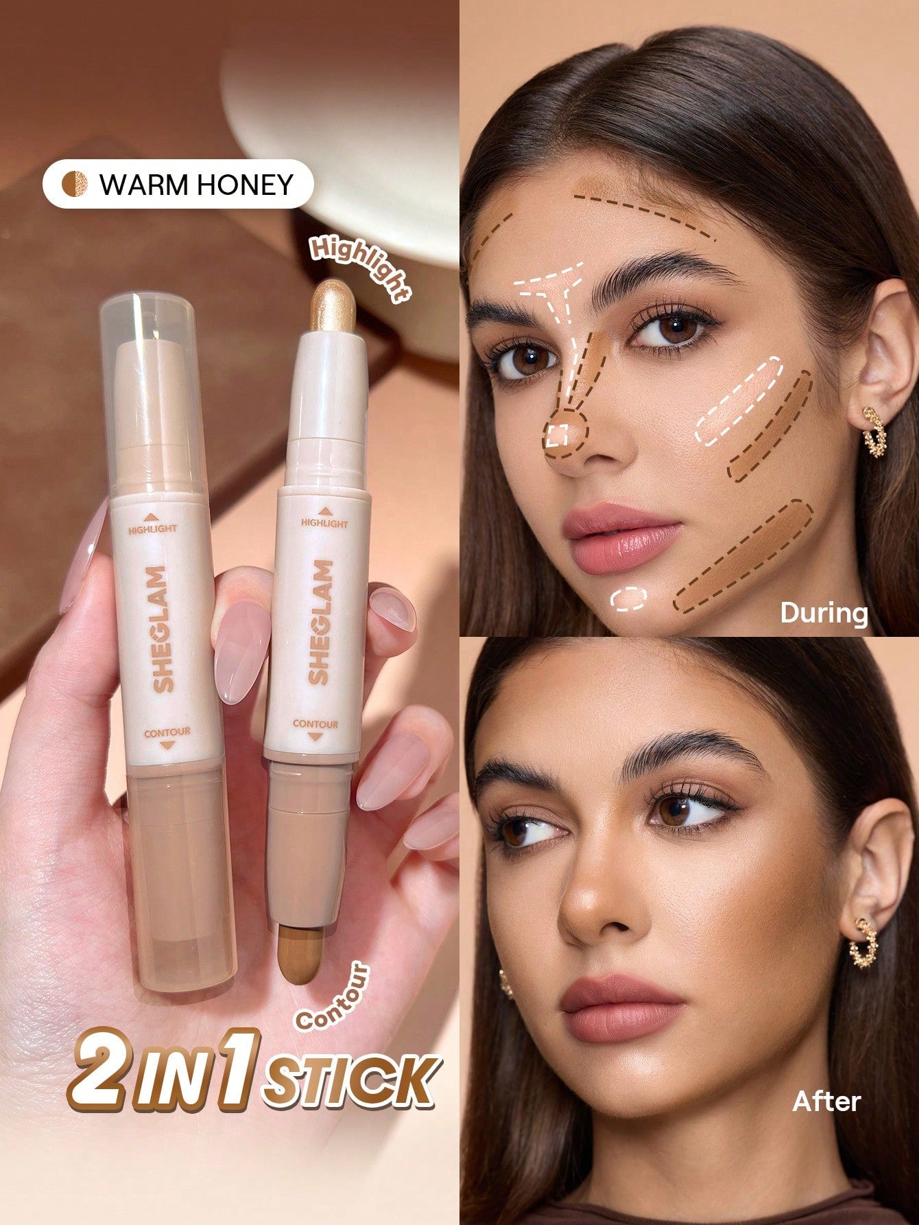 شيجلام 2-In-1 Contour و Highlight Stick - الصورة 8