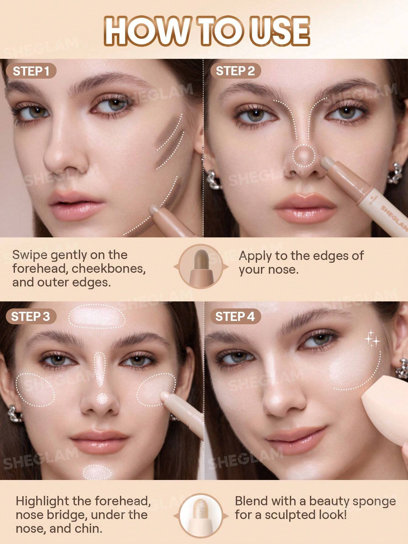شيجلام 2-In-1 Contour و Highlight Stick - الصورة 5