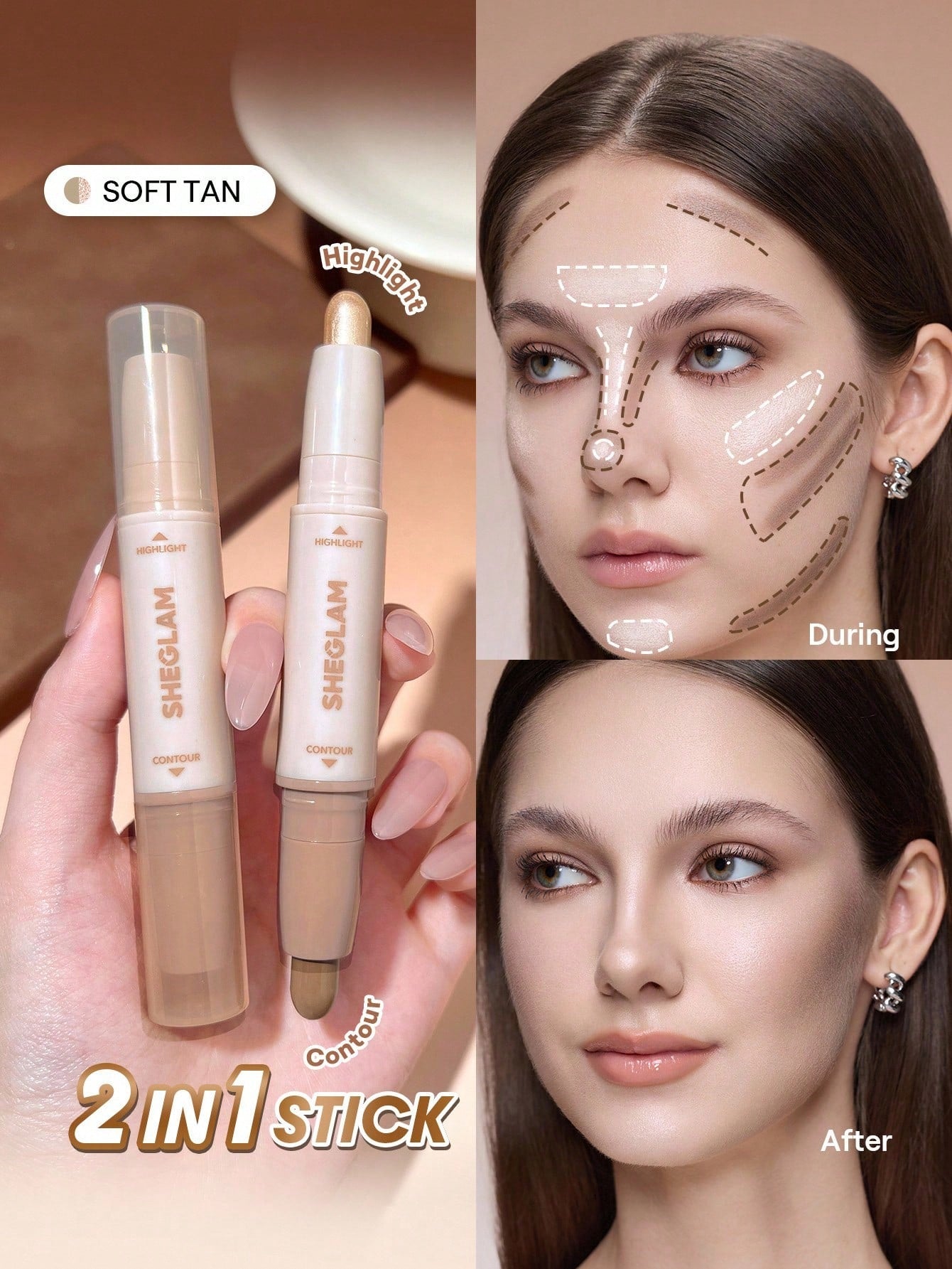 شيجلام 2-In-1 Contour و Highlight Stick - الصورة 9
