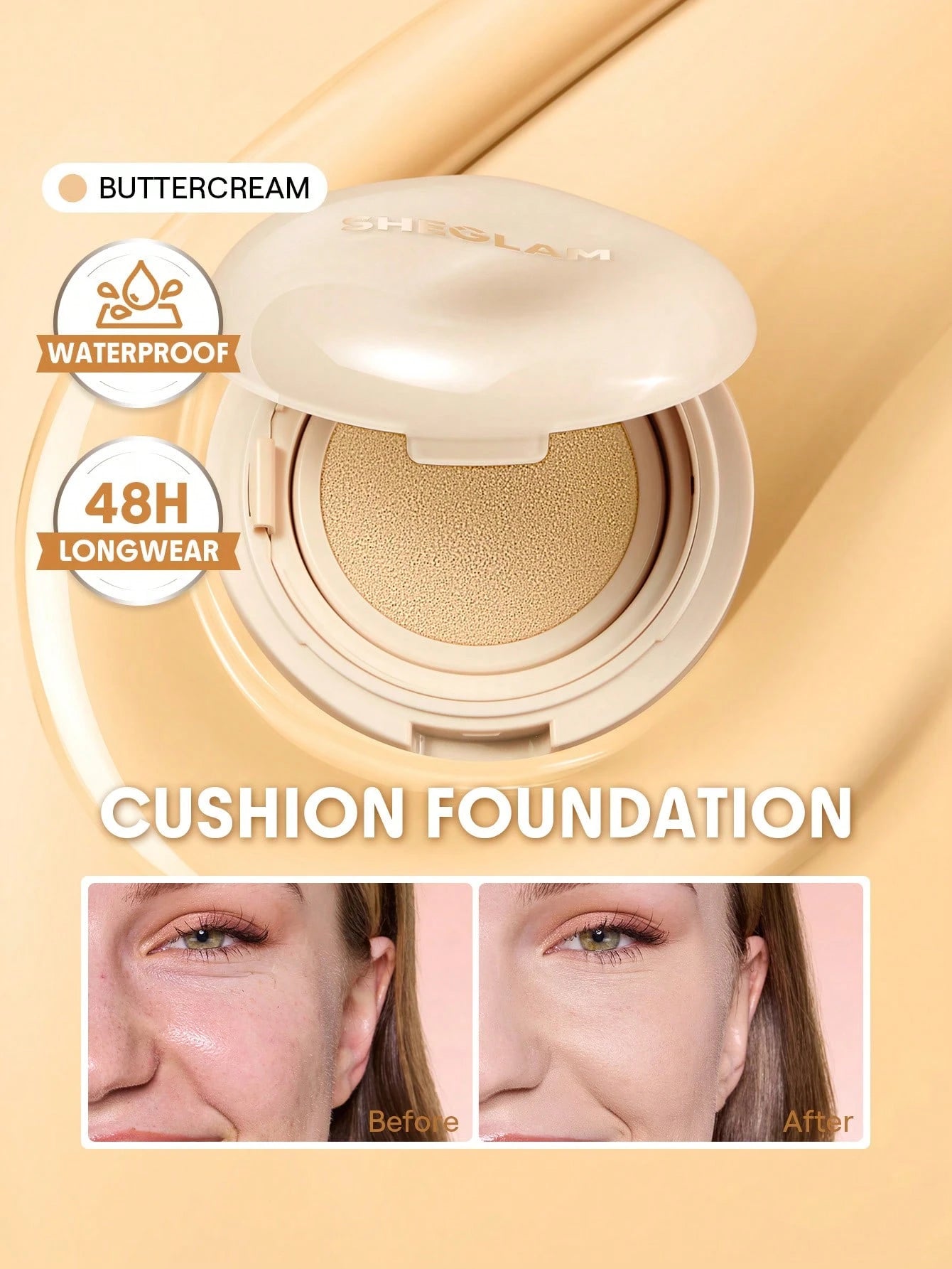 شيجلام Lock و Go Long Lasting Cushion كريم أساس - الصورة 7