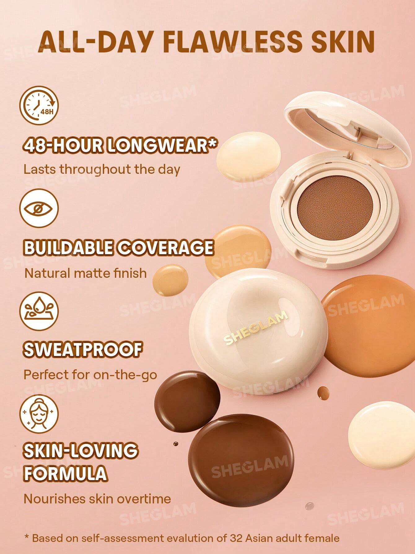 شيجلام Lock و Go Long Lasting Cushion كريم أساس - الصورة 14