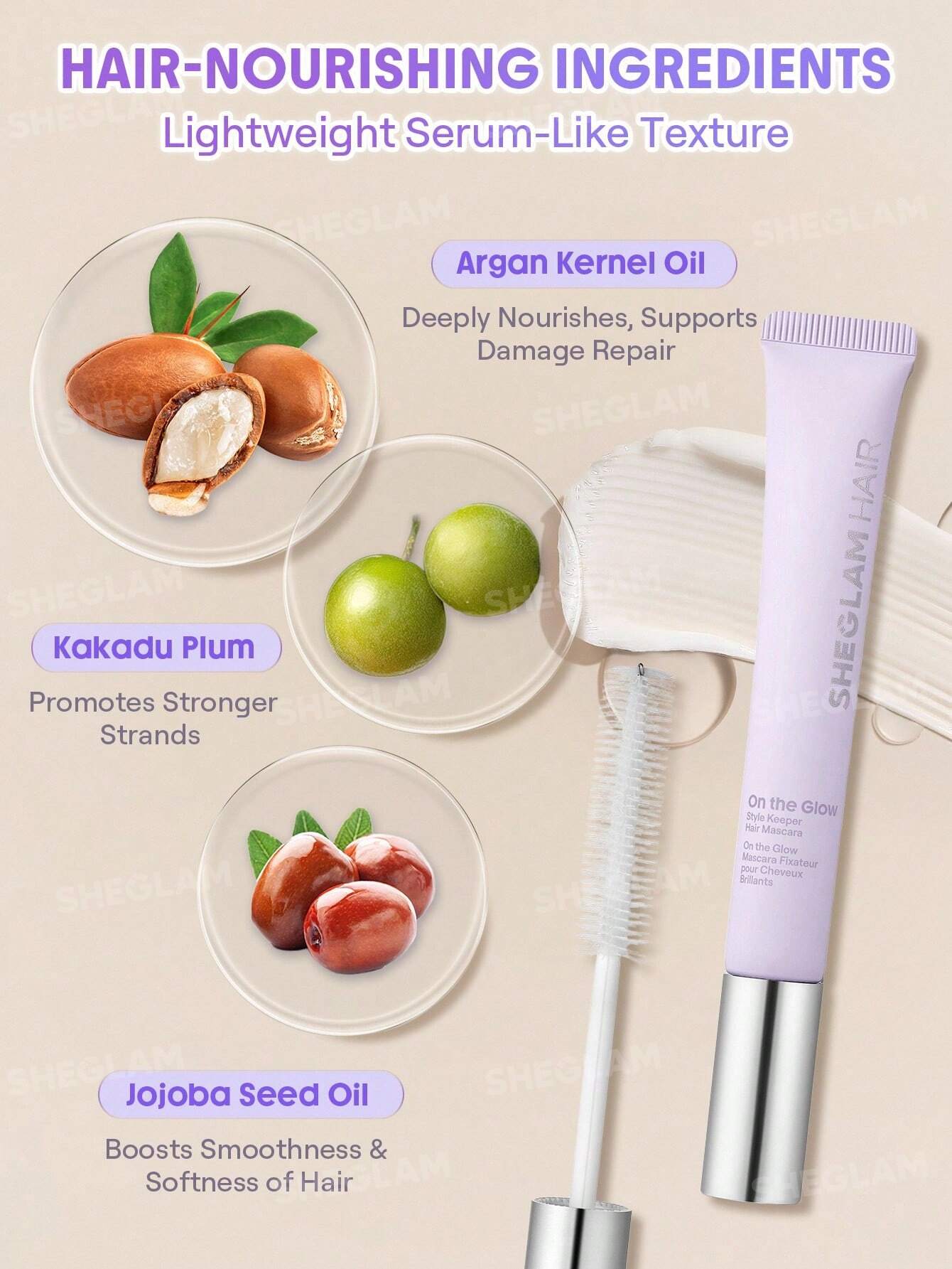 شيجلام Hair On The Glow Style Keeper Hair ماسكارا - الصورة 4