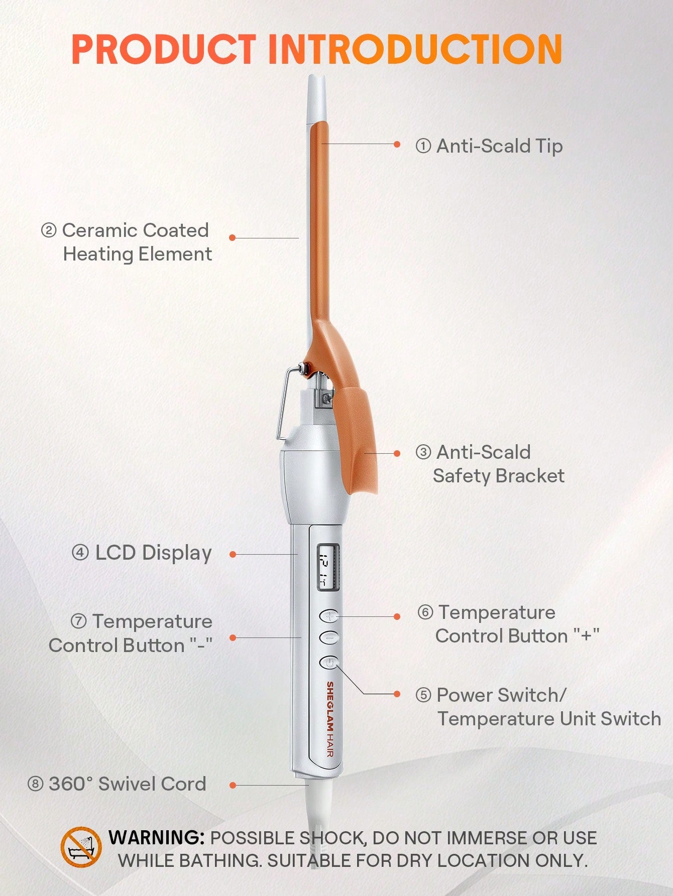شيجلام Hair it curl curling iron 9mm - الصورة 11