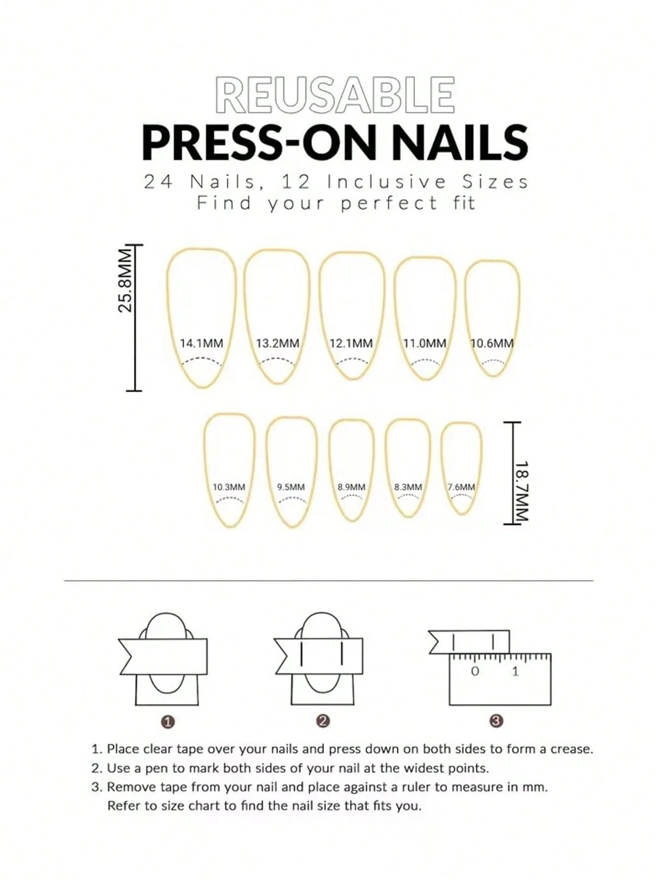 شي إن120قطع Box Medium Long لوز Nude Ombre Classic False Nail Stickers - الصورة 2