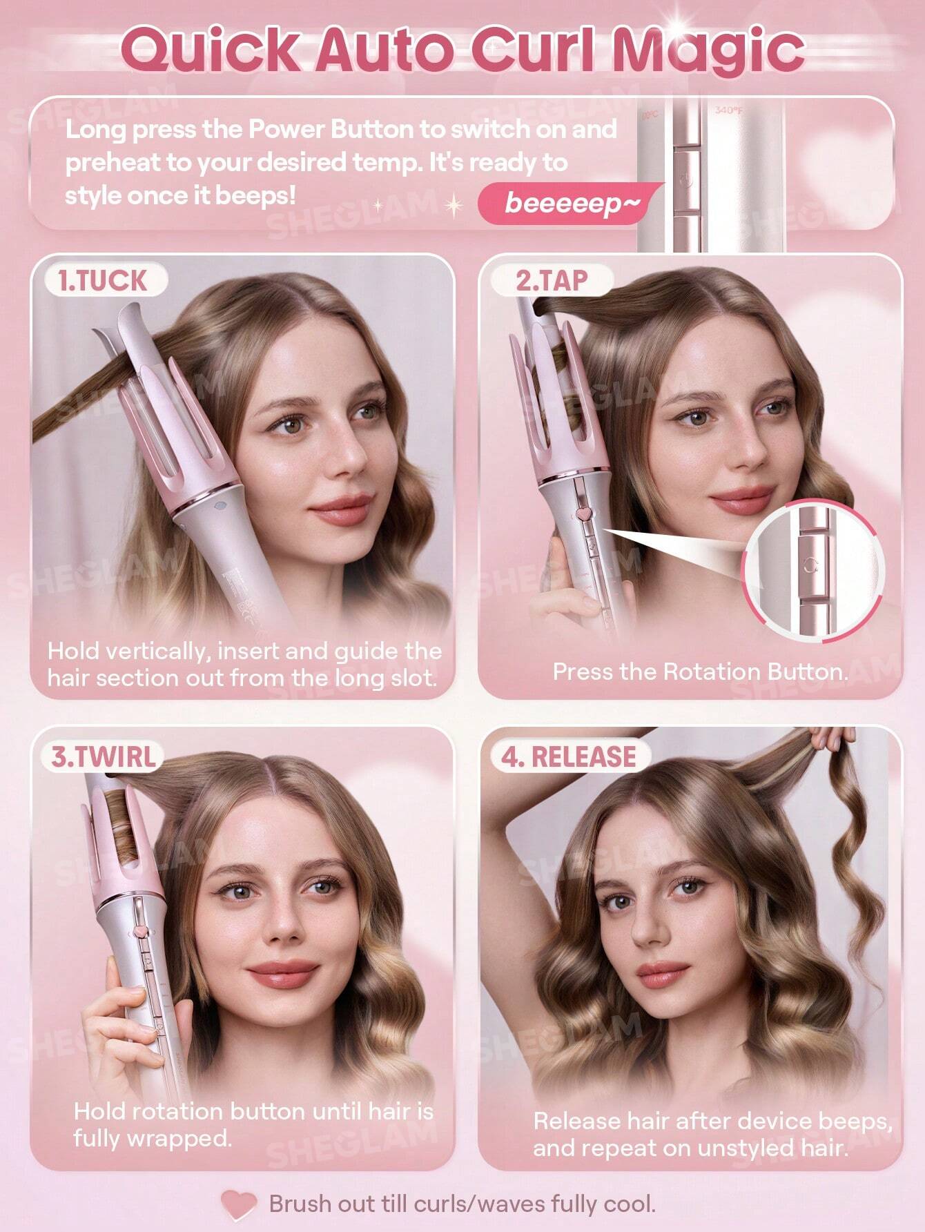 شيجلام Hair Cupid s Charm One Touch Instant Curler 1/25mm - الصورة 4