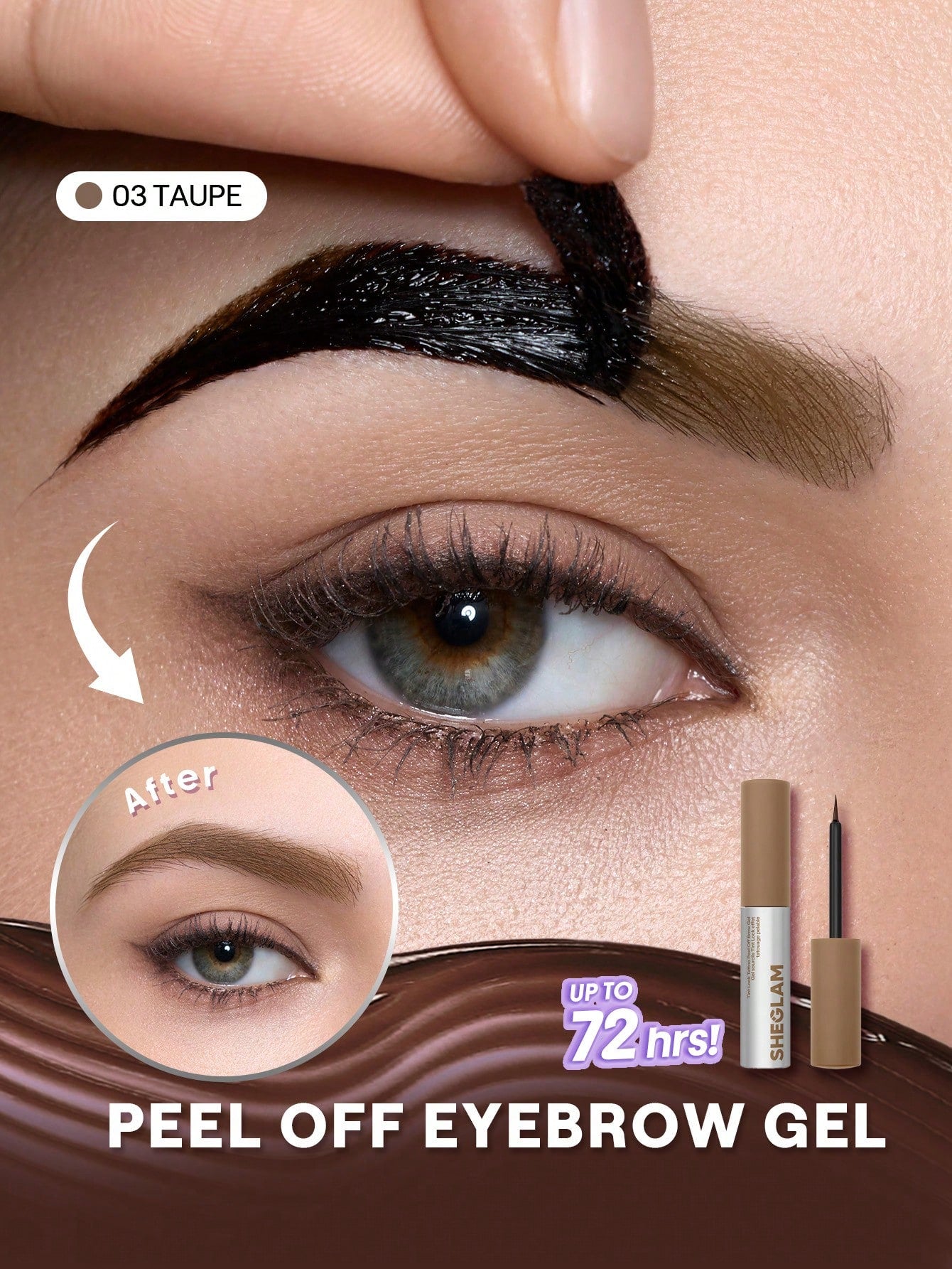 شيجلام Tint Lock Tattoo Peel Off Brow جل - الصورة 24