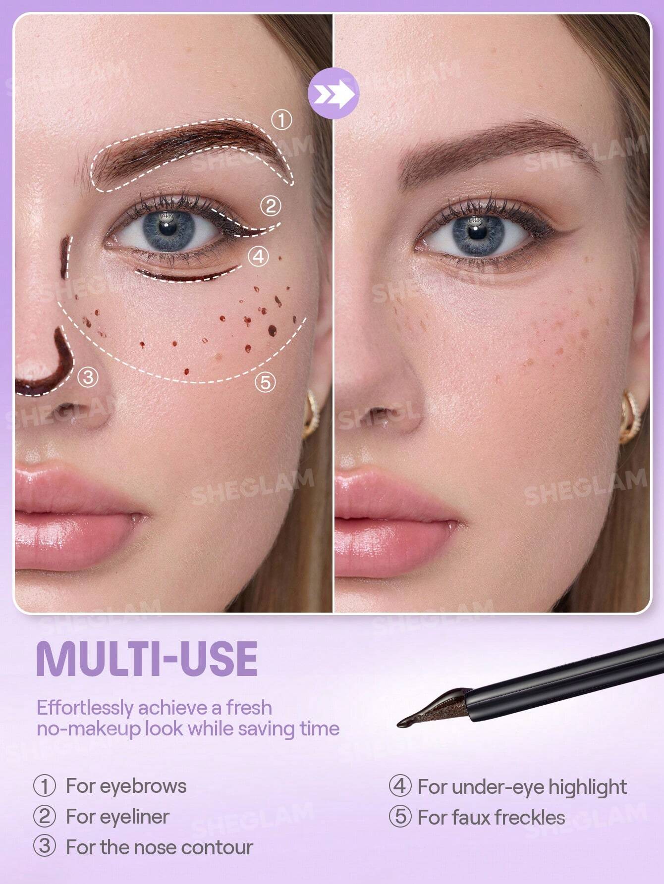 شيجلام Tint Lock Tattoo Peel Off Brow جل - الصورة 12