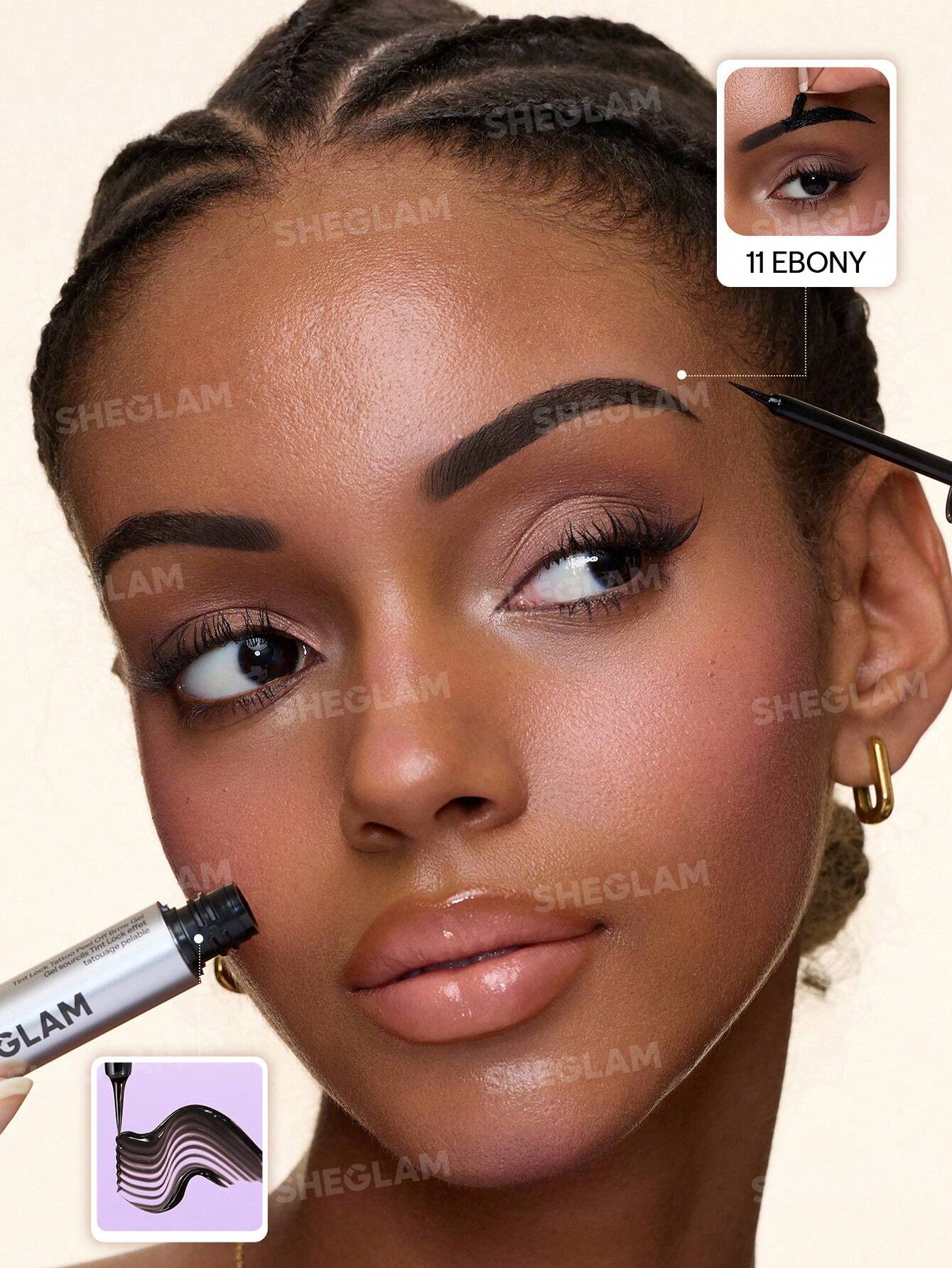 شيجلام Tint Lock Tattoo Peel Off Brow جل - الصورة 8