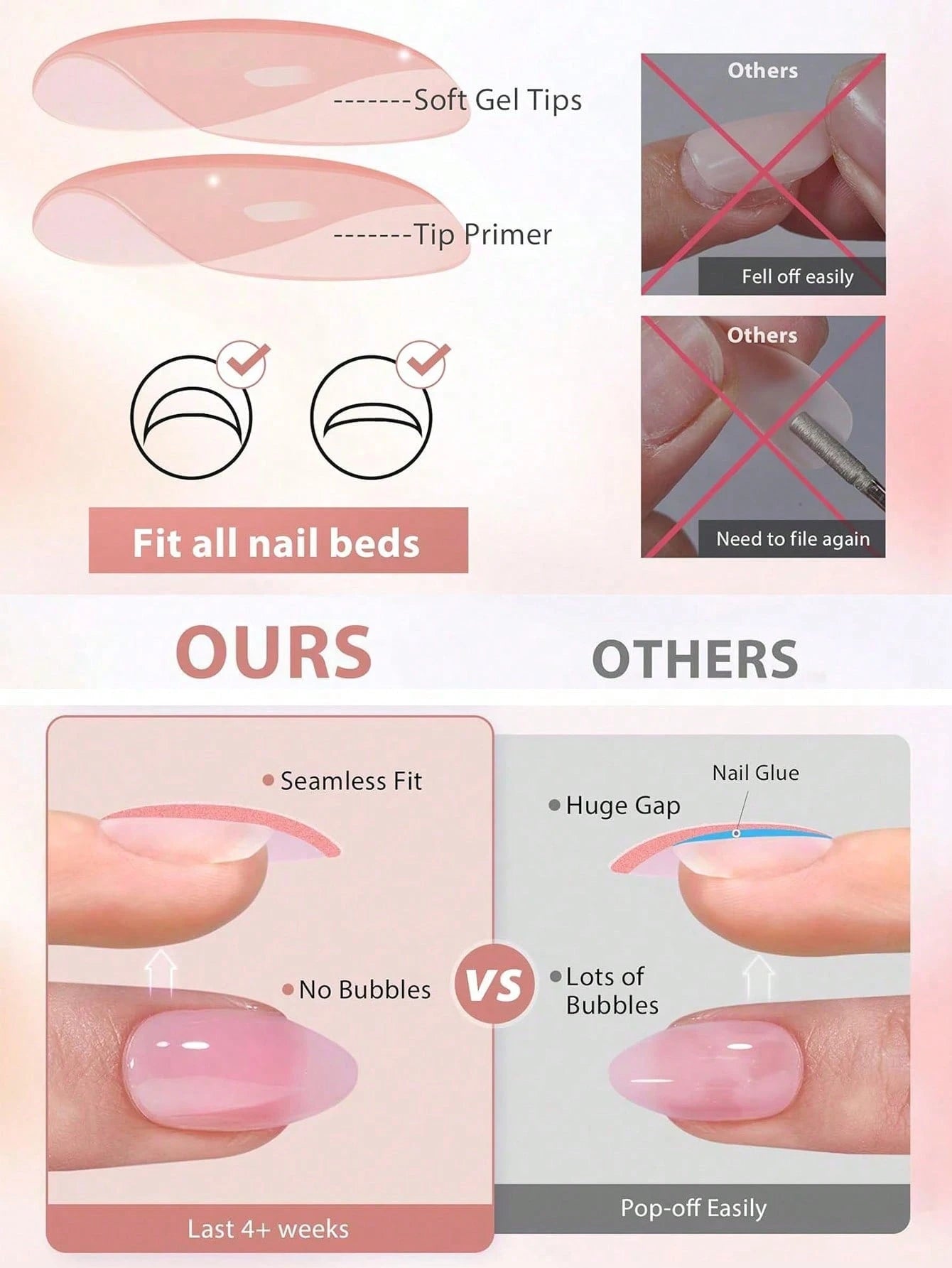 شي إن 180 a complete acrylic press-on artificial nail طقم - الصورة 2