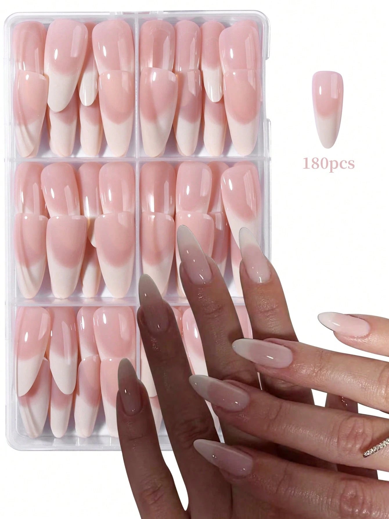 شي إن 180 a complete acrylic press-on artificial nail طقم - الصورة 4