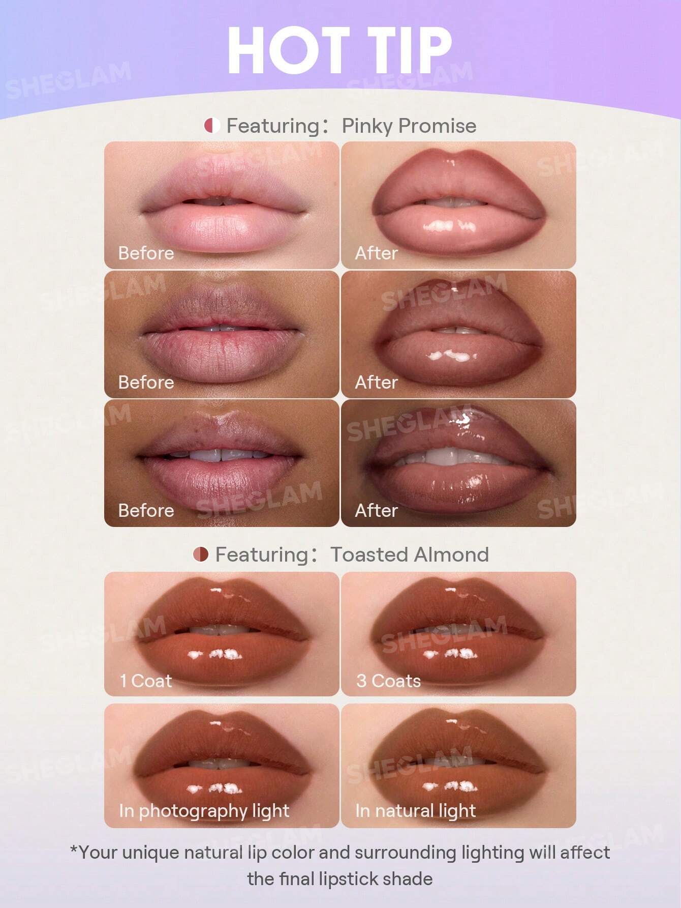 شيجلام Line To Shine Peel-Off Lip Stain و Gloss Duo - الصورة 6