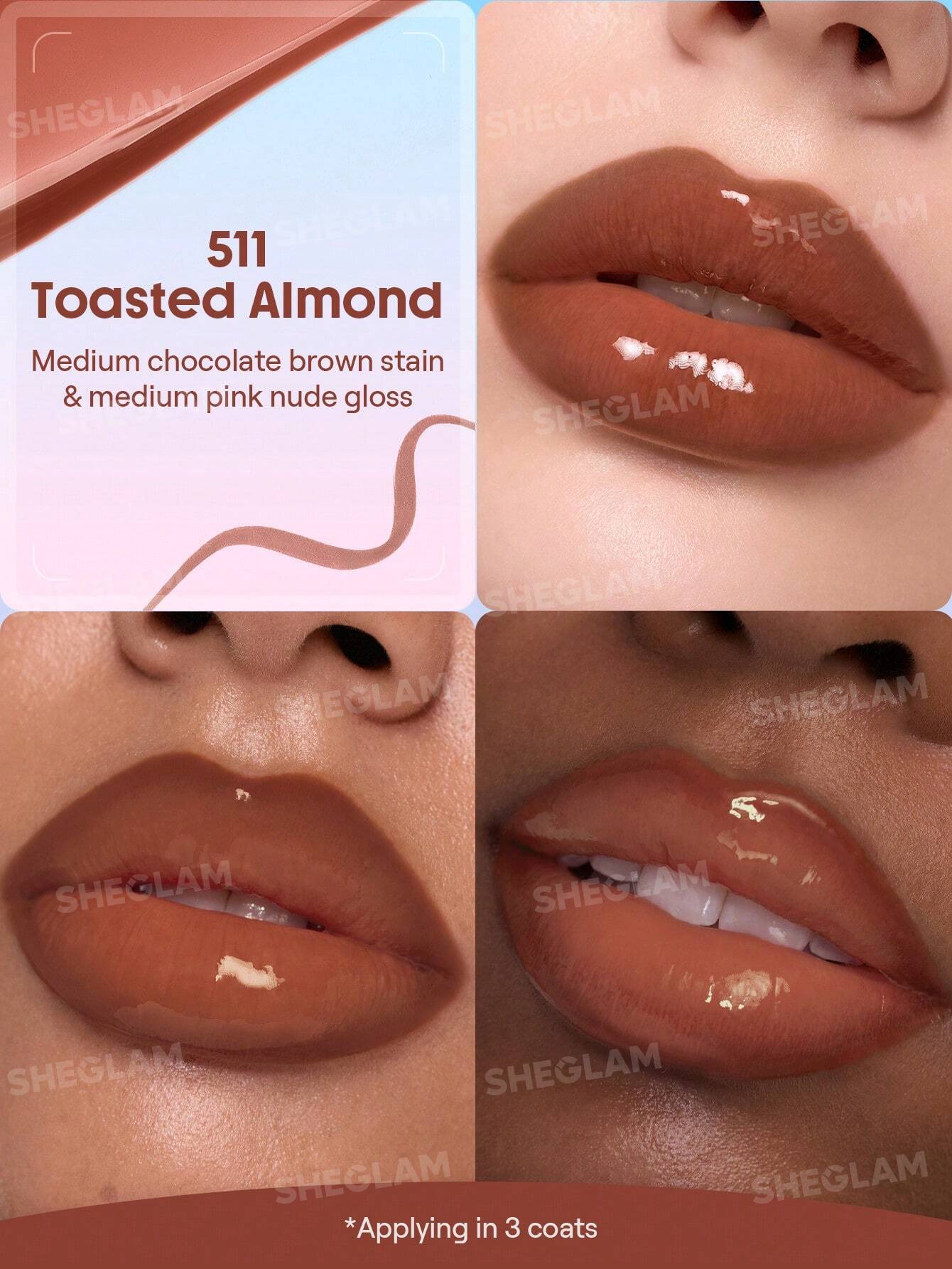 شيجلام Line To Shine Peel-Off Lip Stain و Gloss Duo - الصورة 33