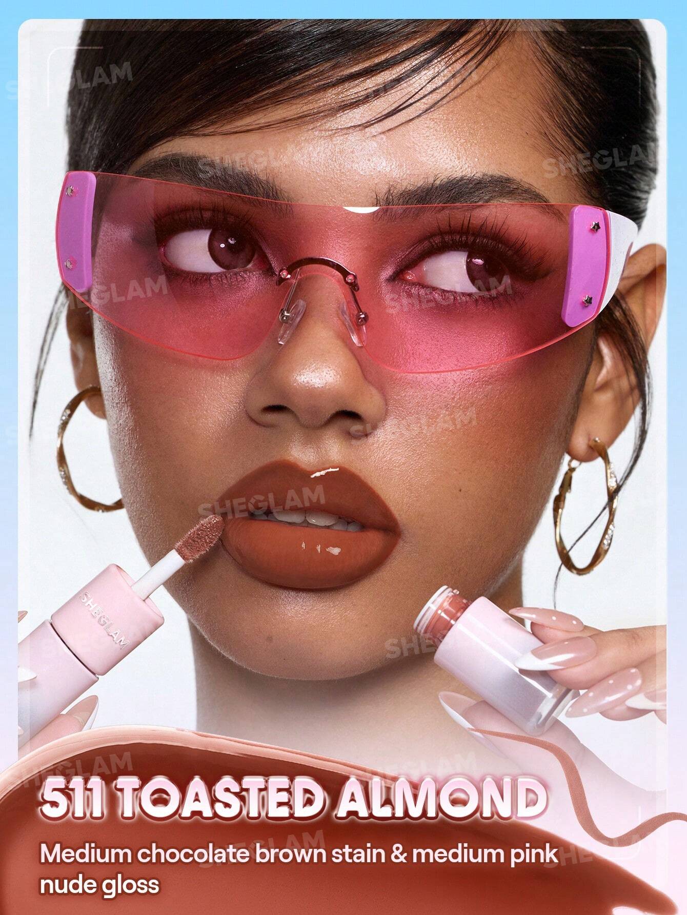 شيجلام Line To Shine Peel-Off Lip Stain و Gloss Duo - الصورة 34