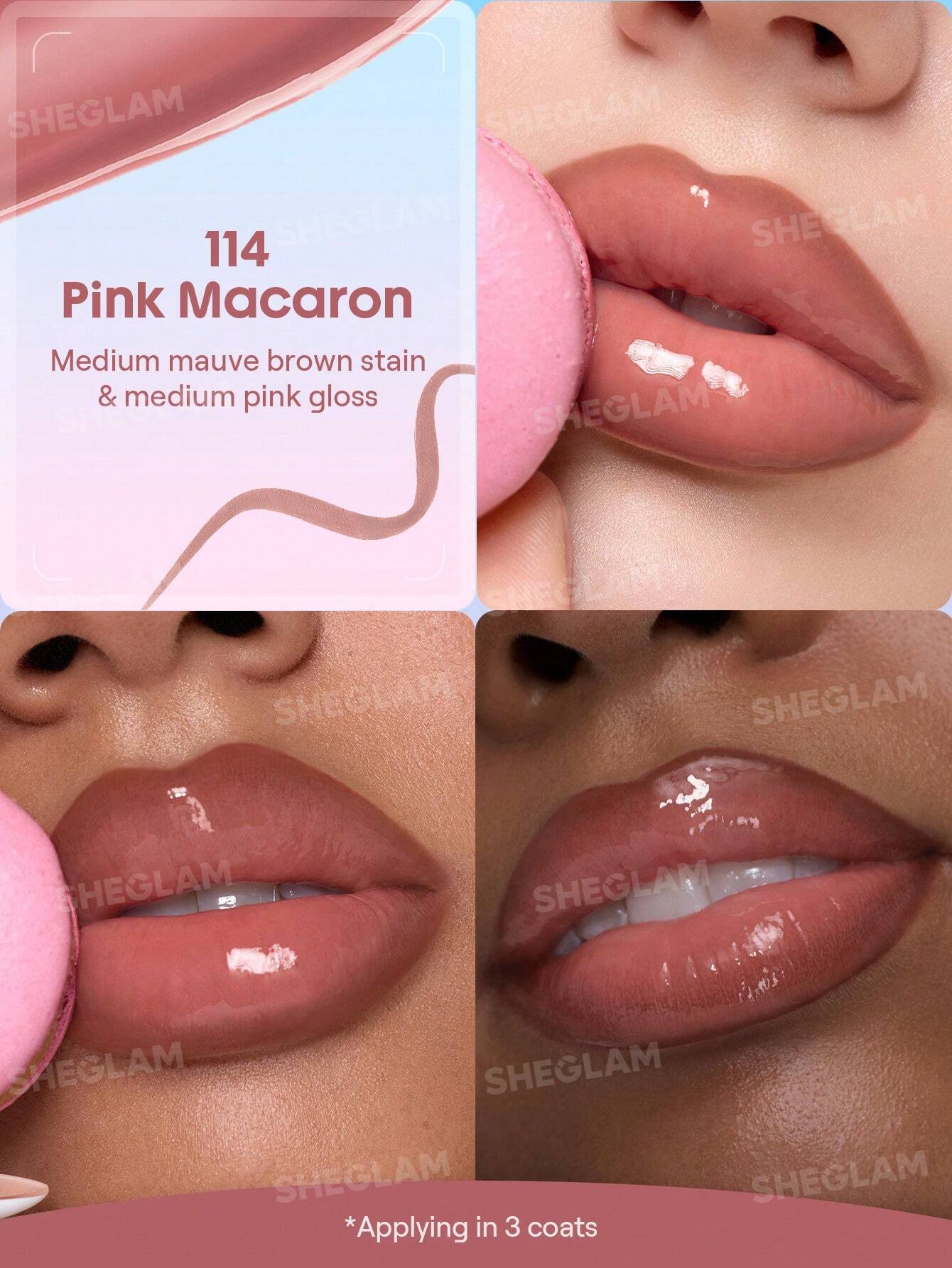 شيجلام Line To Shine Peel-Off Lip Stain و Gloss Duo - الصورة 45