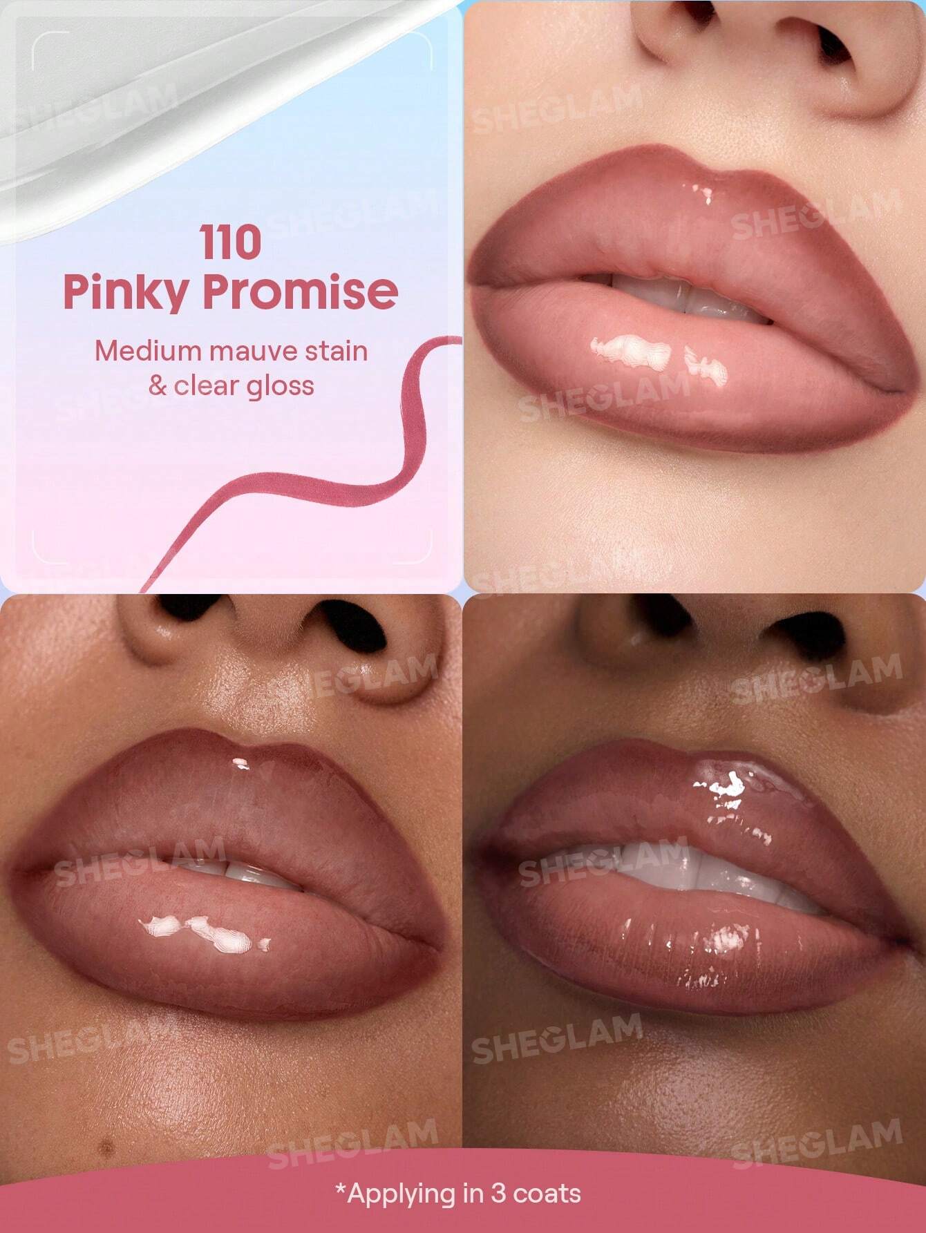 شيجلام Line To Shine Peel-Off Lip Stain و Gloss Duo - الصورة 49