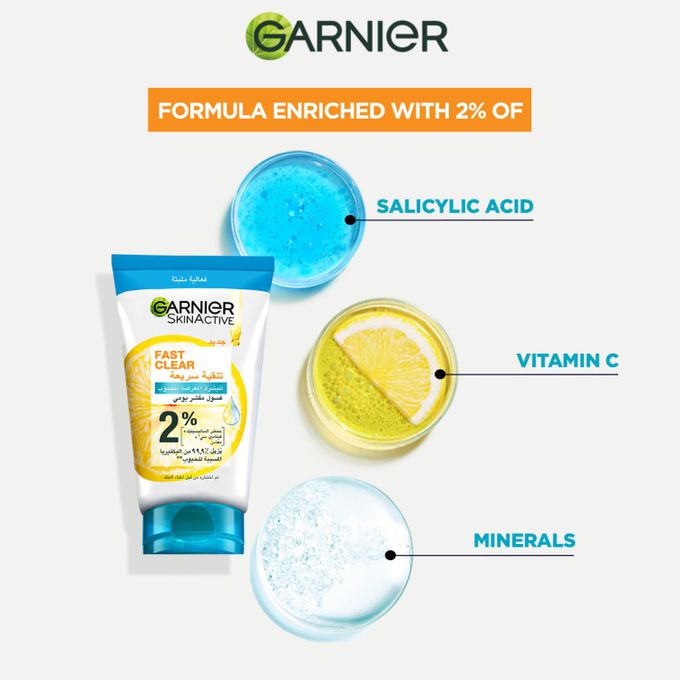 غارنييه FAST CLEAR غسول FOR ACNE PRONE 50 مل - الصورة 4