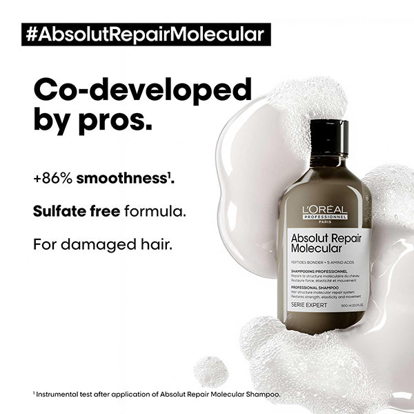 لوريال Professionnel Paris Serie Expert Absolut Repair Molecular شامبو 300 مل - الصورة 3