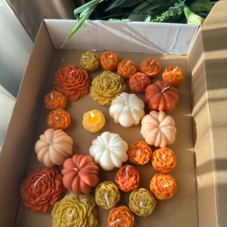 Pumpkin و Flower شمعة للديكور طقم - 12 قطع