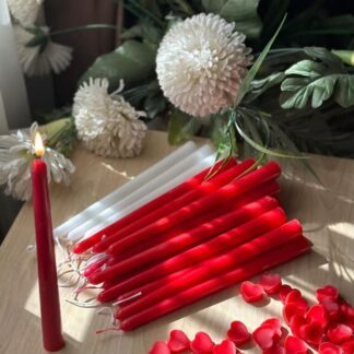 Long Taper Candles طقم أحمر