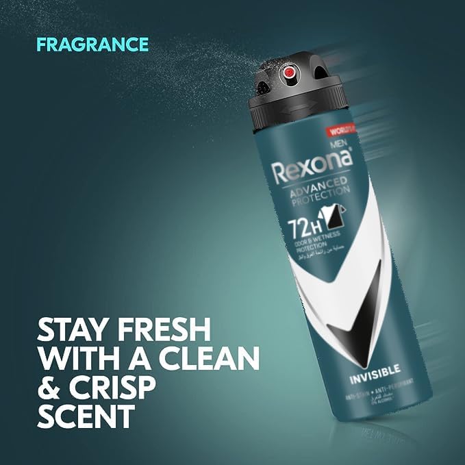 Rexona Men Invisible مضاد تعرق مزيل عرق بخاخ - 150مل - الصورة 5