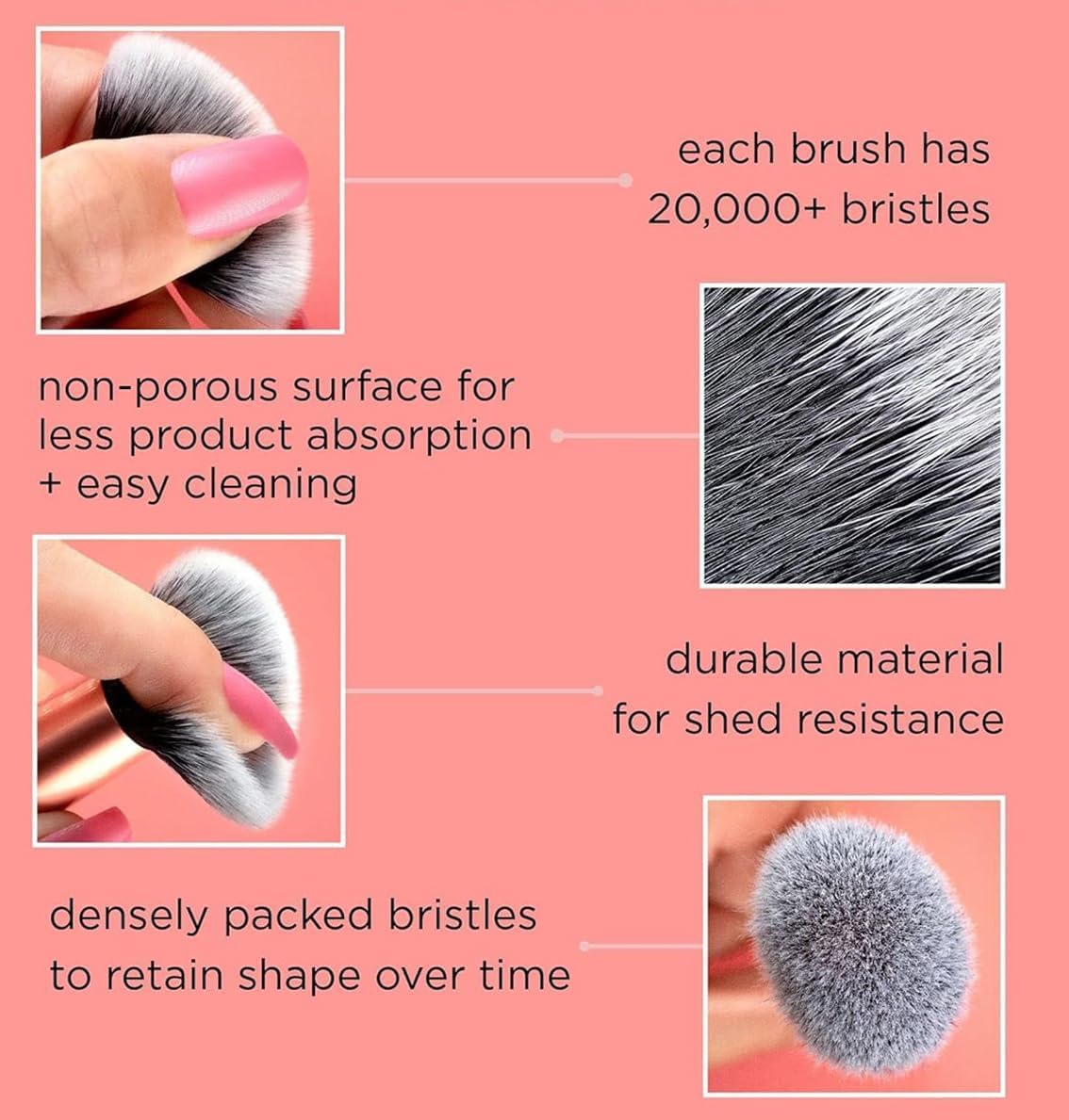 ريل تكنيكس Face Essentials طقم فرش مكياج - 5قطع - الصورة 5