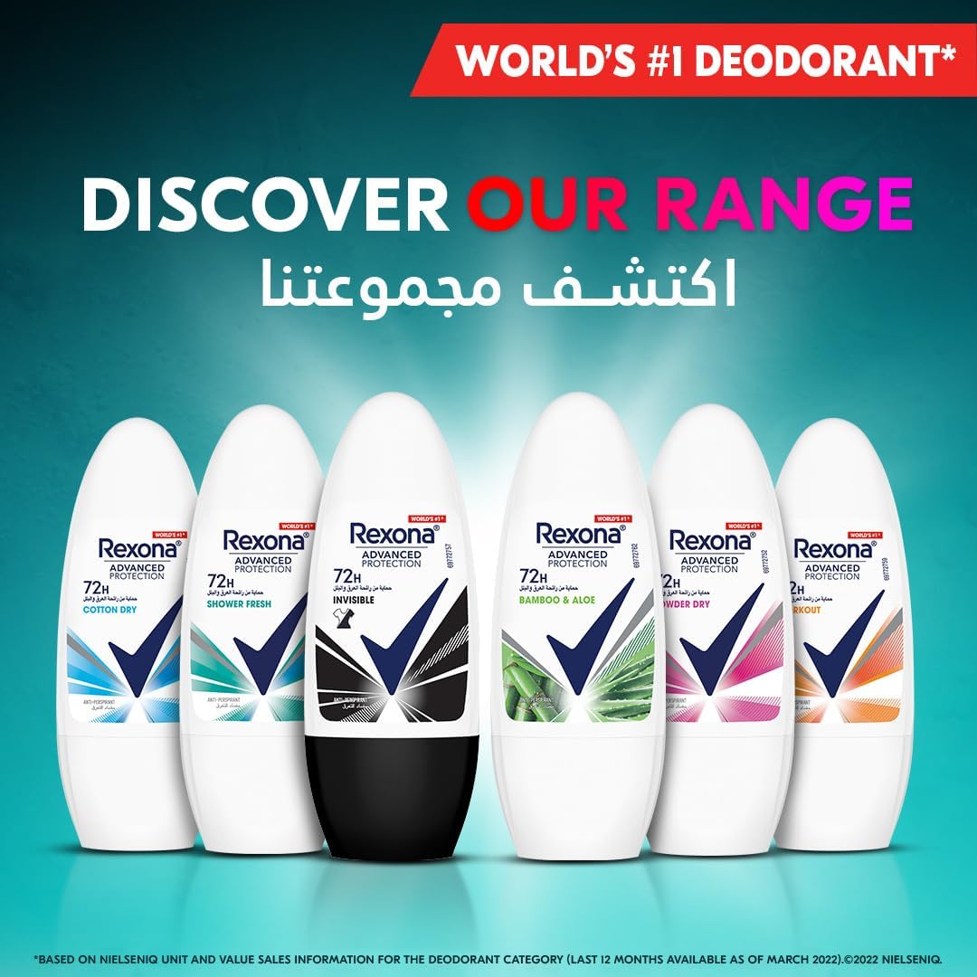 REXONA بودرة DRY مزيل عرق رول أون 50مل - الصورة 2