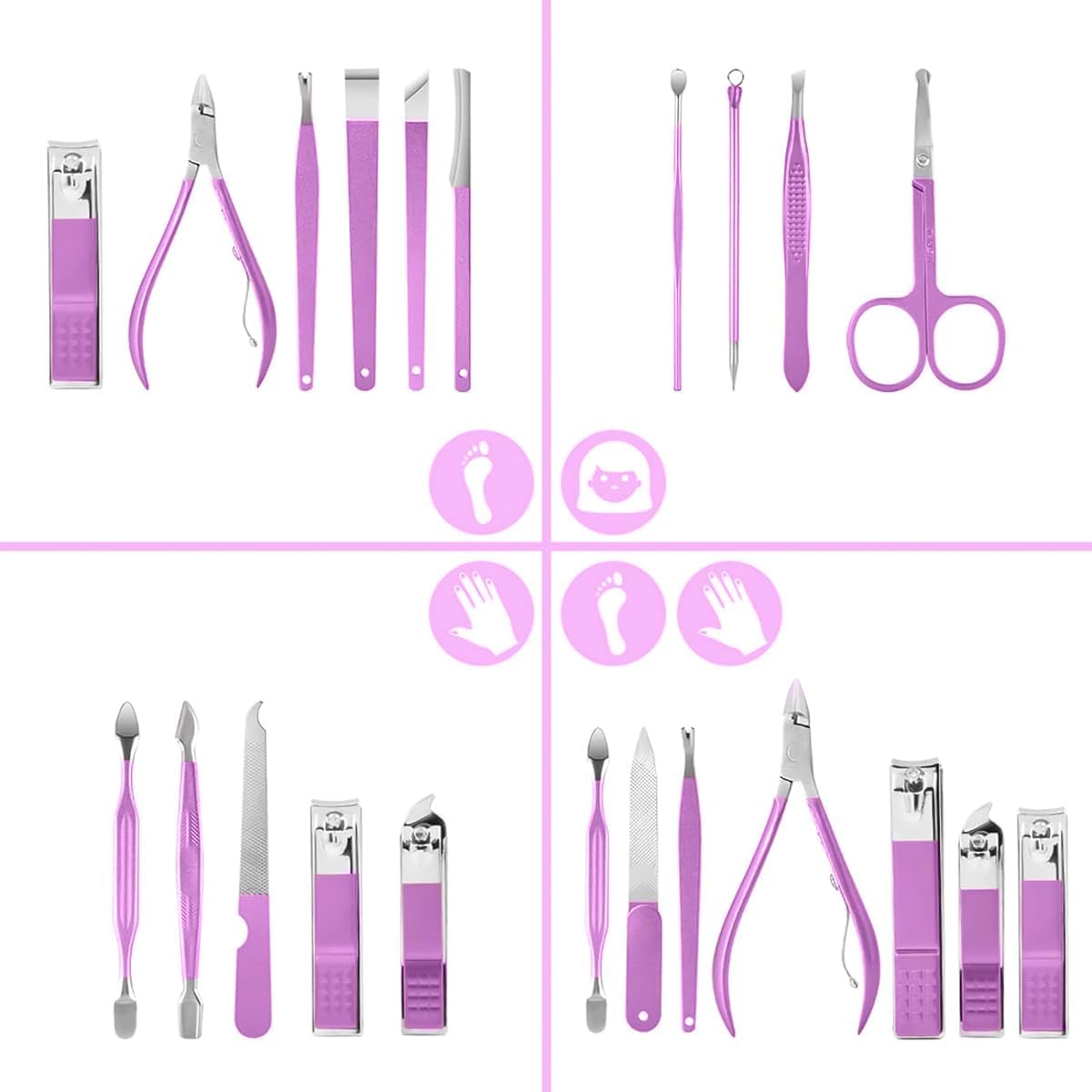 أبو يوسف 16 قطعة Manicure Pedicure Nail Care طقم - الصورة 9