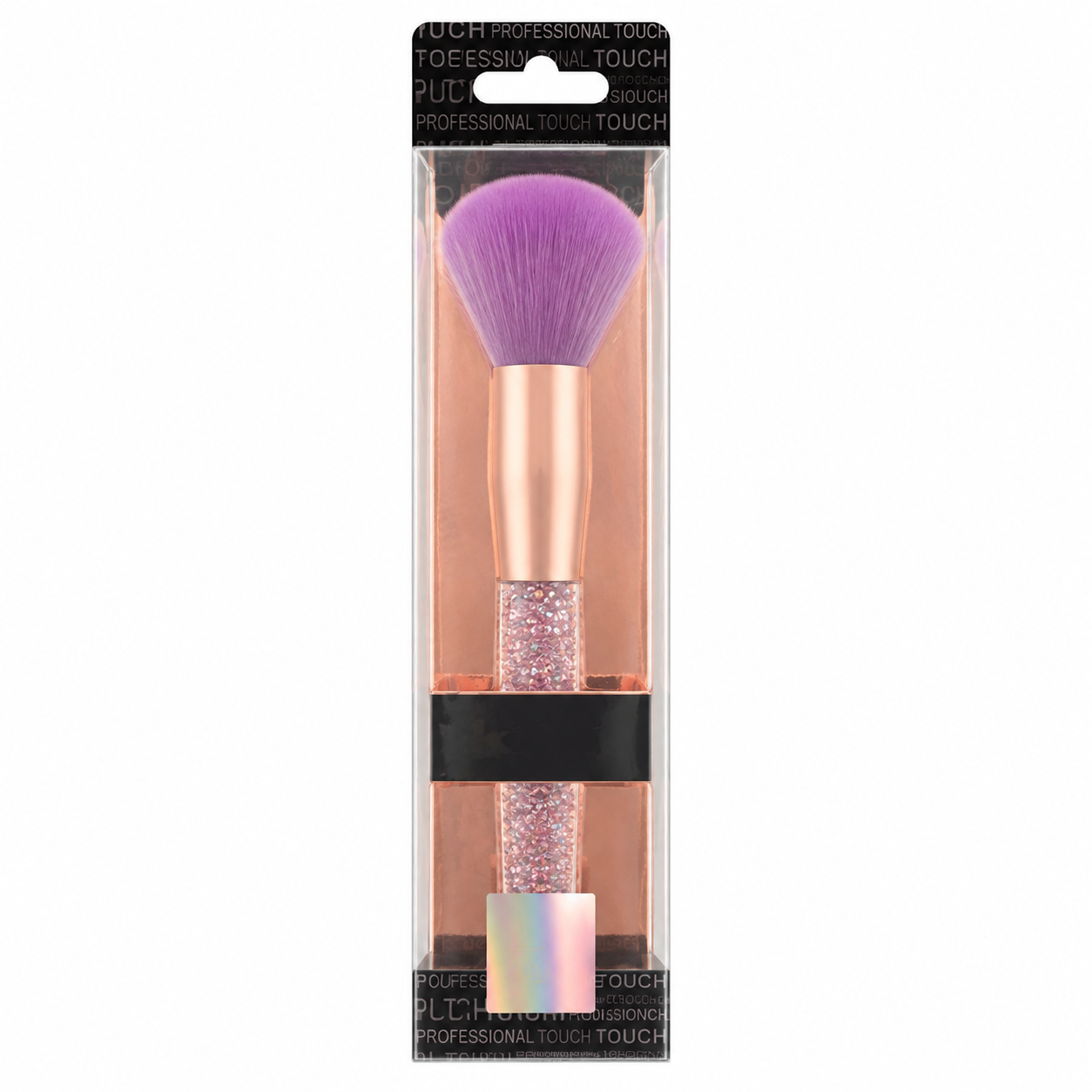 Kiki Large Fluffy بودرة فرشاة مكياج مع Crystal جليتر Handle Purple