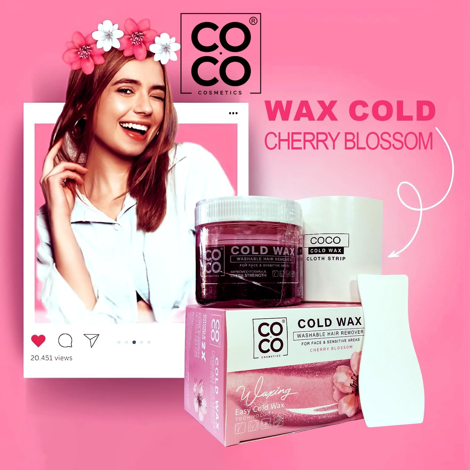 COCO Cold Wax 250 جم Cherry Blossom 250g - الصورة 3