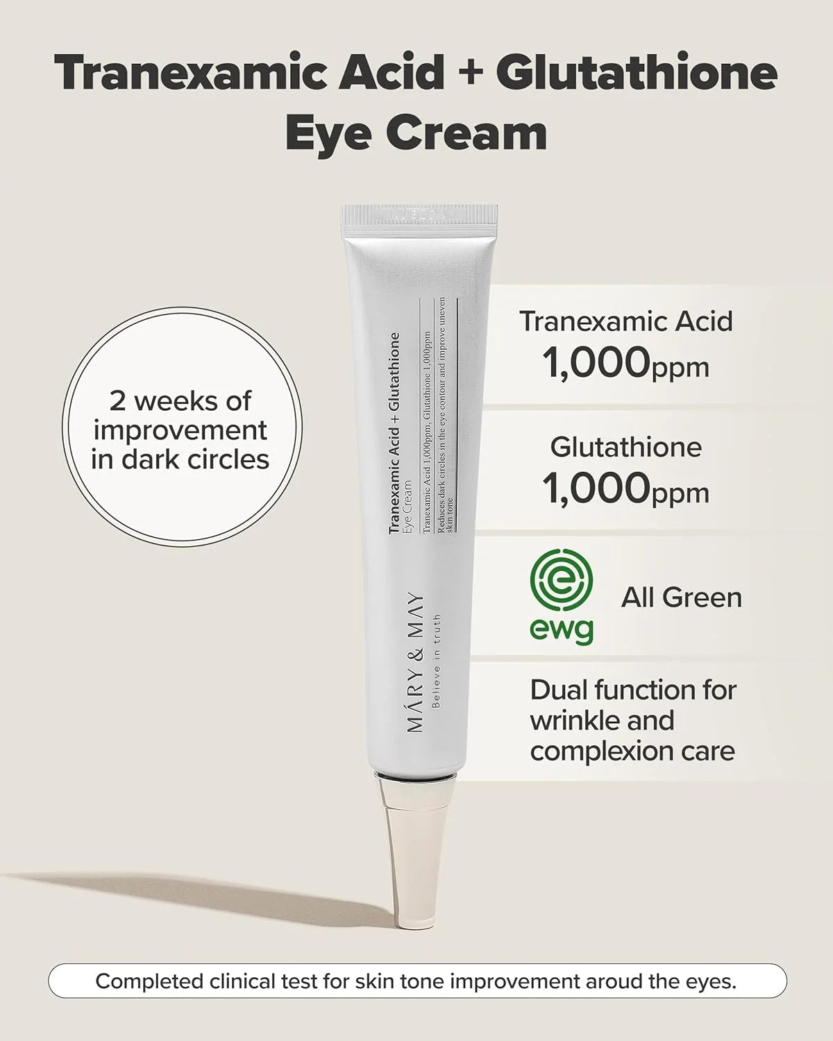 Mary و May Tranexamic Acid + Glutathione كريم عين 30 g - الصورة 9