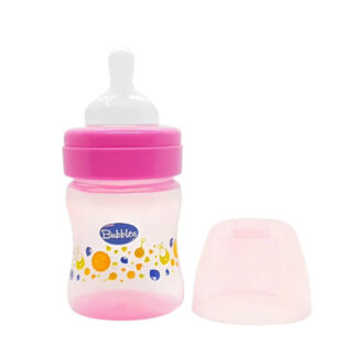 Bubbles Classic feeding bottle without hand 120 مل وردي