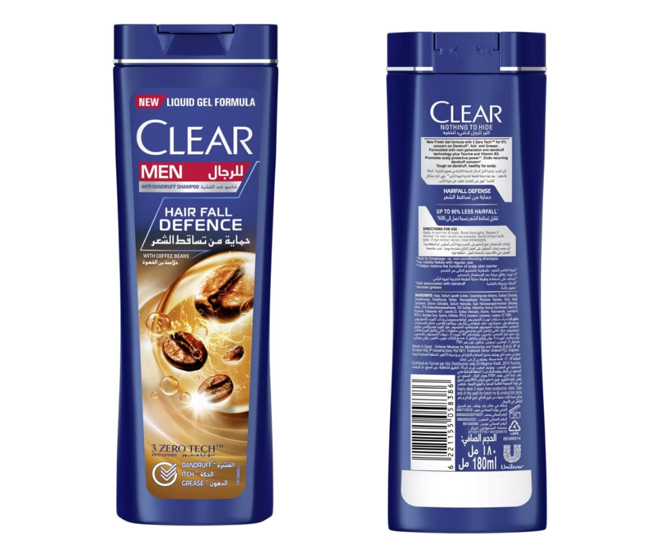 Clear Mens Antidandruff شامبو Hair Fall Defense 180مل