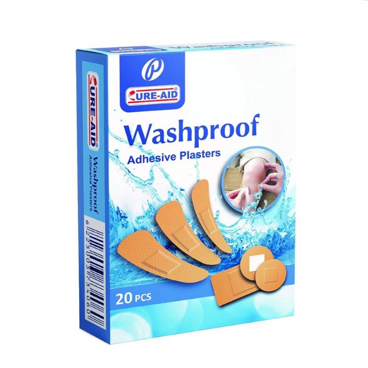 Cure-Aid Wash Proof لاصقات جروح 20قطع 4 packs