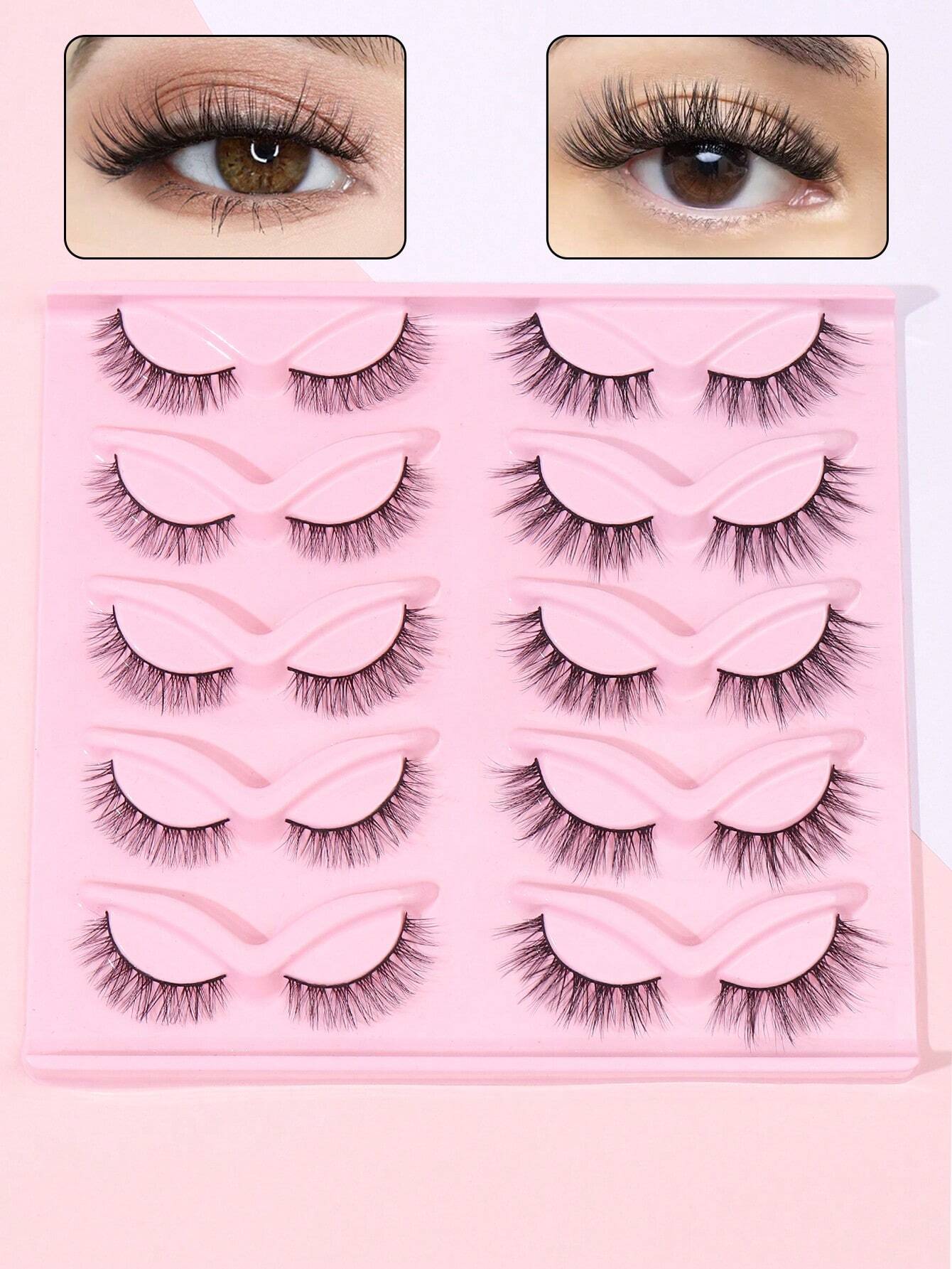 شي إن 10 Pairs Of Mixed Cat Eye رموش - الصورة 3