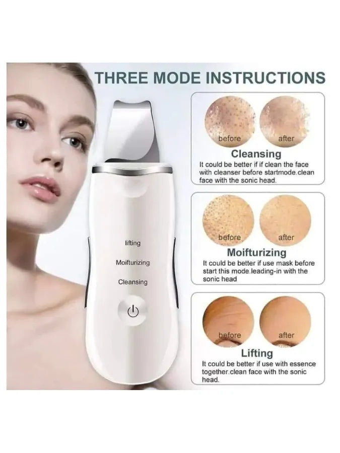 Ultrasonic Face منظف Face Skin Peeling