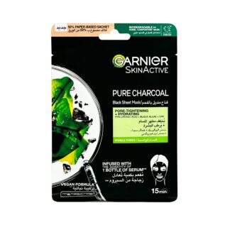 غارنييه Skinactive Pure Charcoal Hydrating Face Tissue ماسك 28g
