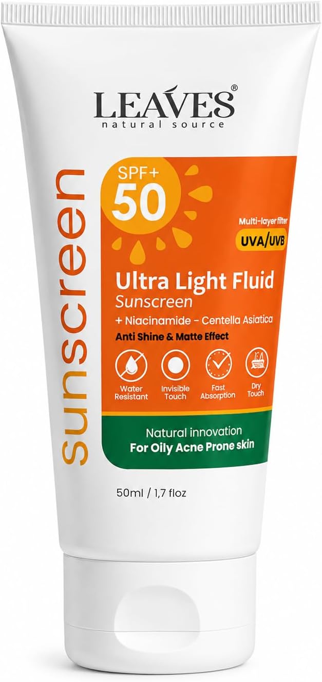 Leaves Ultra-Light Fluid واقي شمس for Oily و Combination Skin 50مل