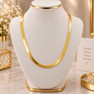 Minimalist Flat Snake Chain Necklace ستانلس ستيل