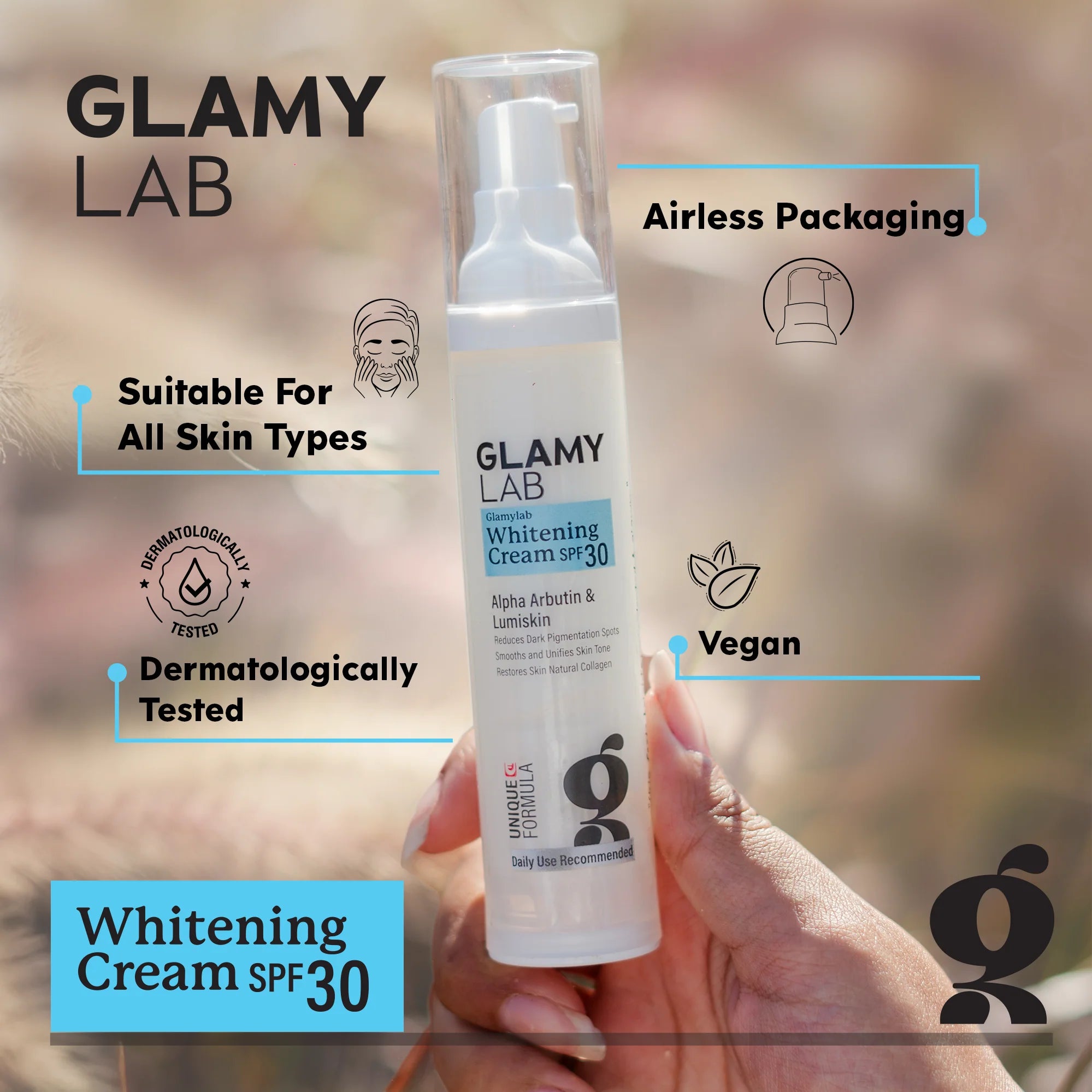 GLAMY LAB تفتيح كريم SPF 30 50 جم - الصورة 3