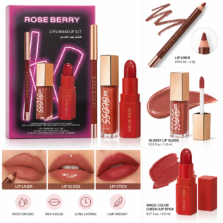 روز بيري Lips Makeup طقم 3قطع